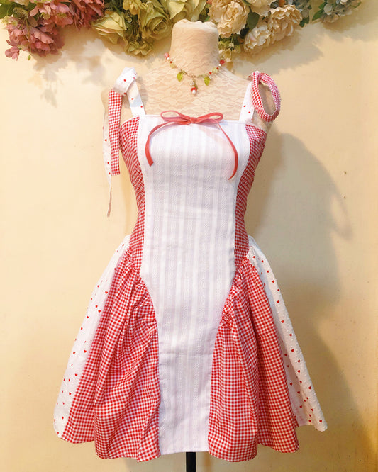 (PRE ORDER) Heart Patchwork Handmade Dress