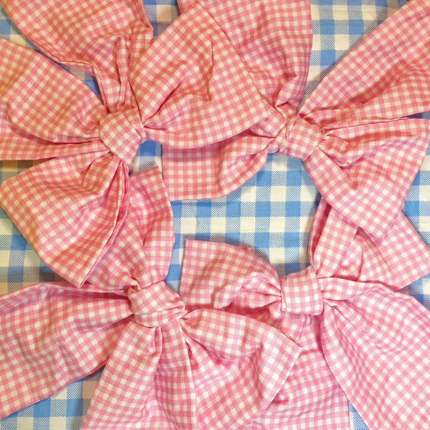 Pink Gingham Handmade Ribbon