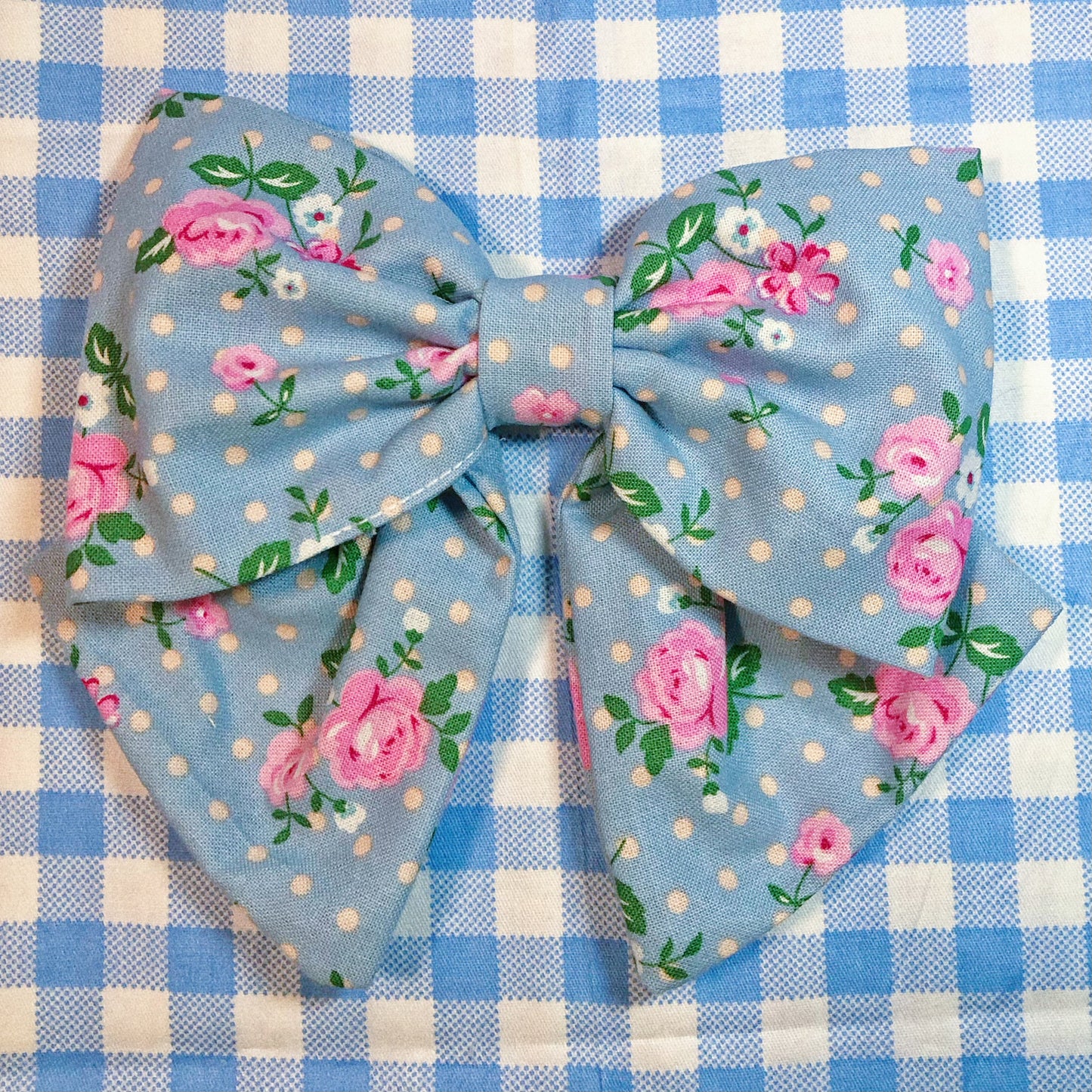 Dainty Blue Rose Handmade Ribbon