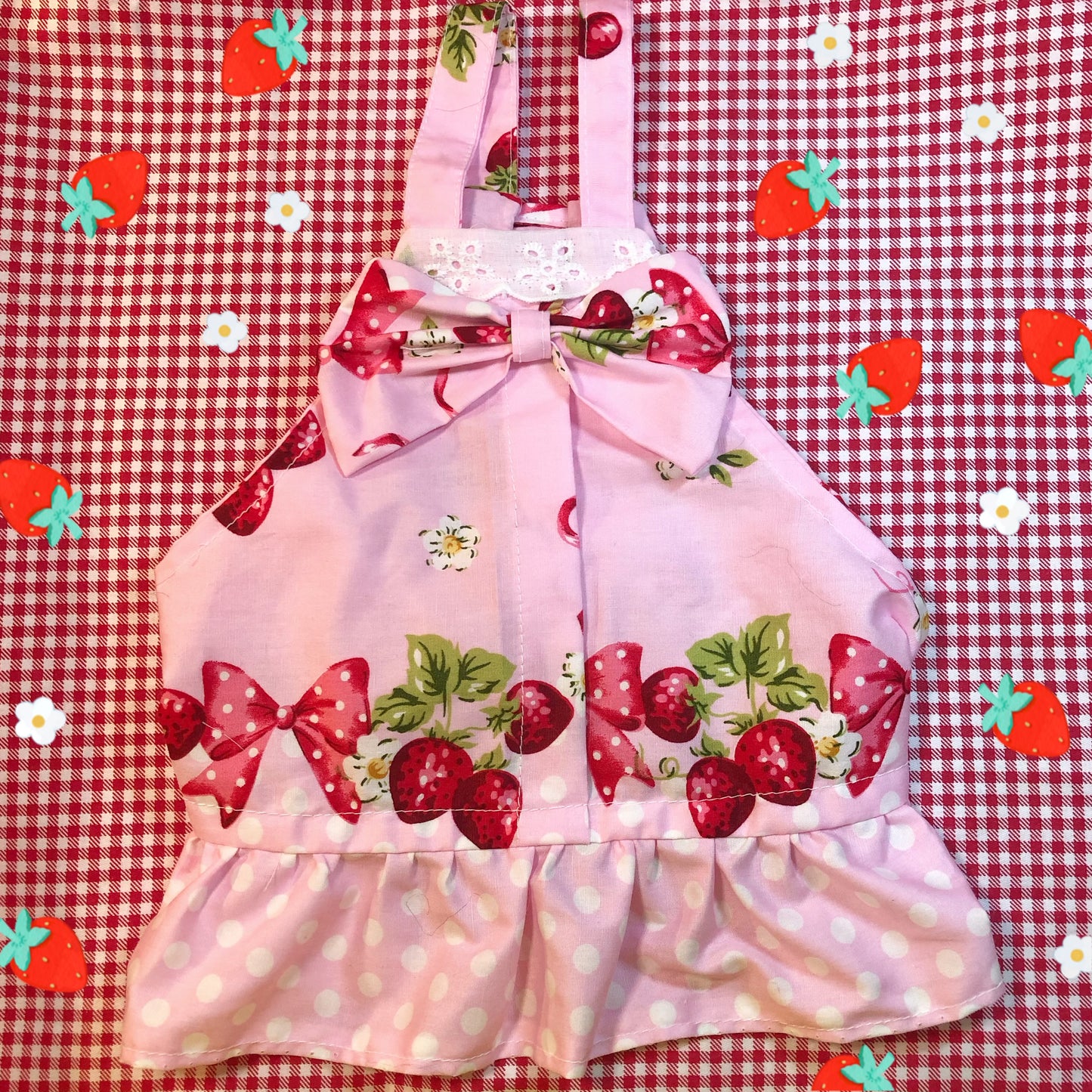 Pink Strawberry 2 Cutie Pet Handmade Dress