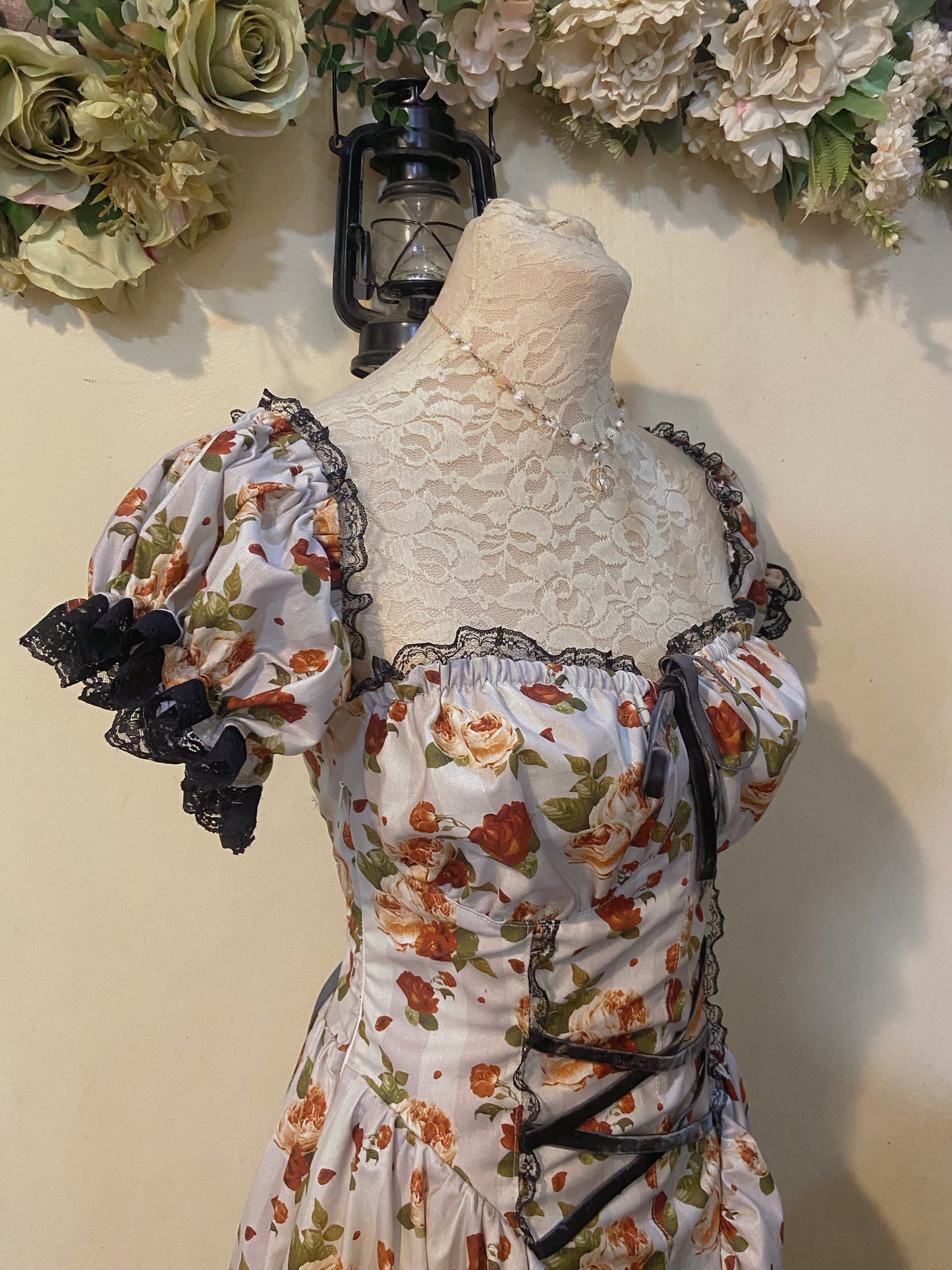 Dead Rose Corset Dress Handmade Dress