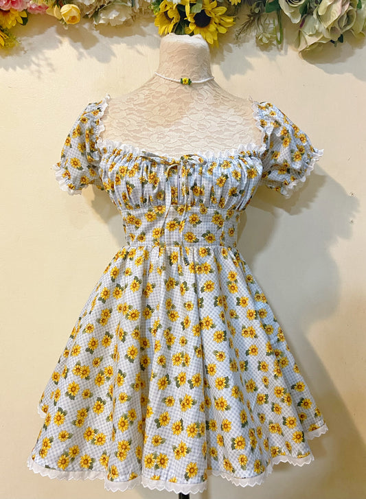 Sunflower Mini Handmade Dress