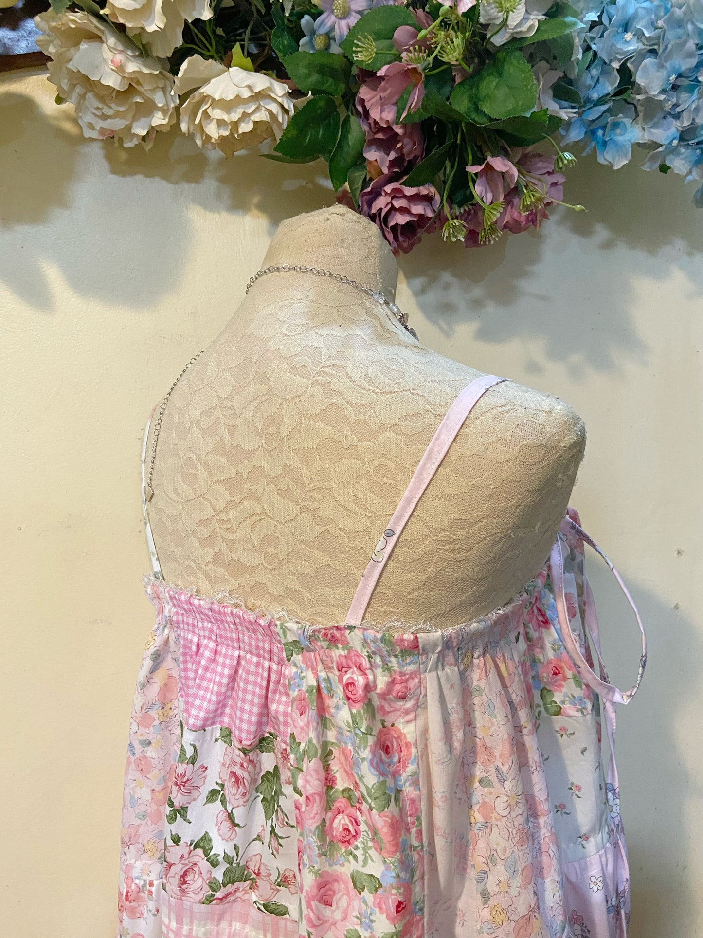 Pink Roses Patchwork Duster Dress