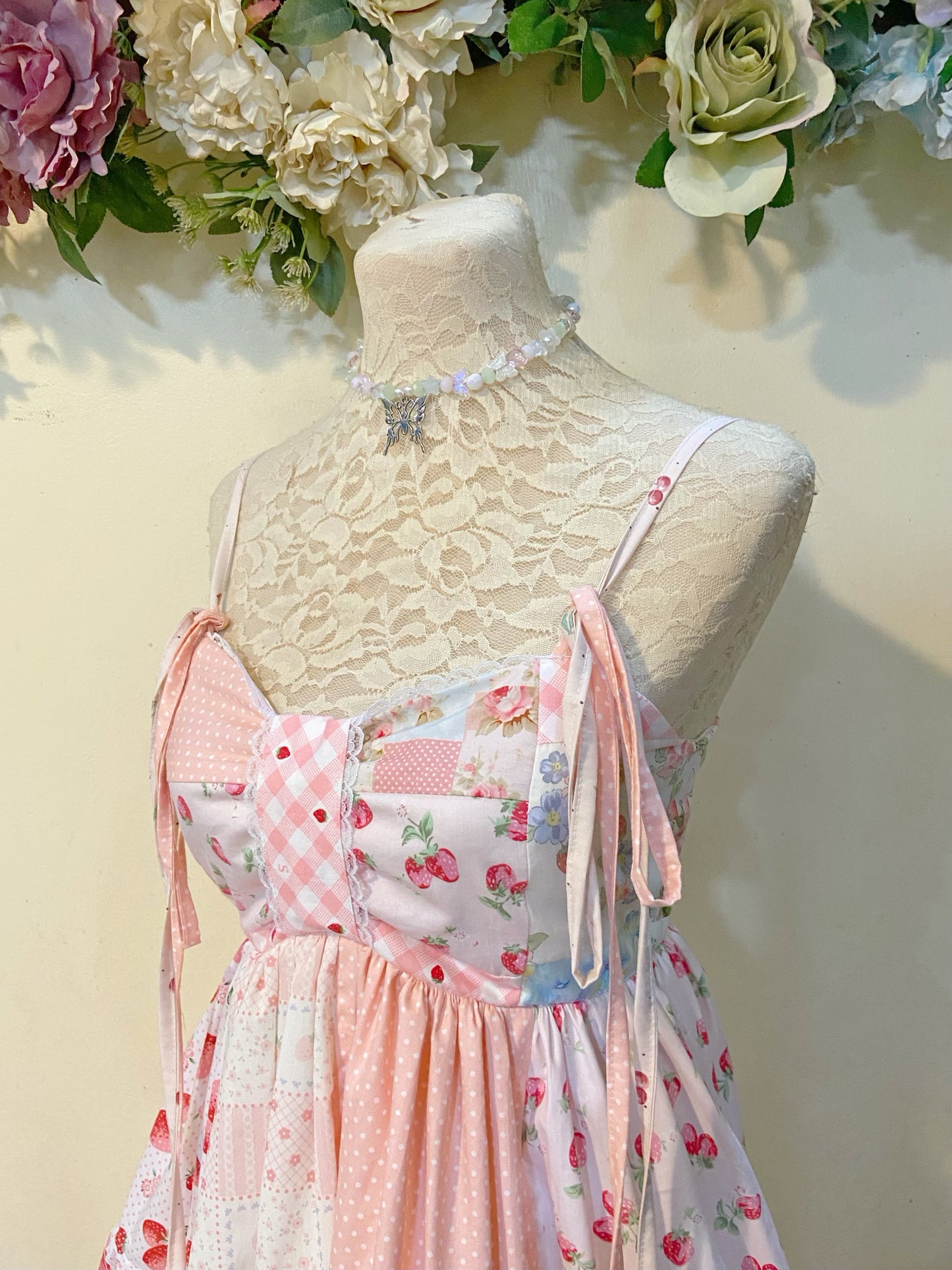 Pink Berry Patchwork Dress