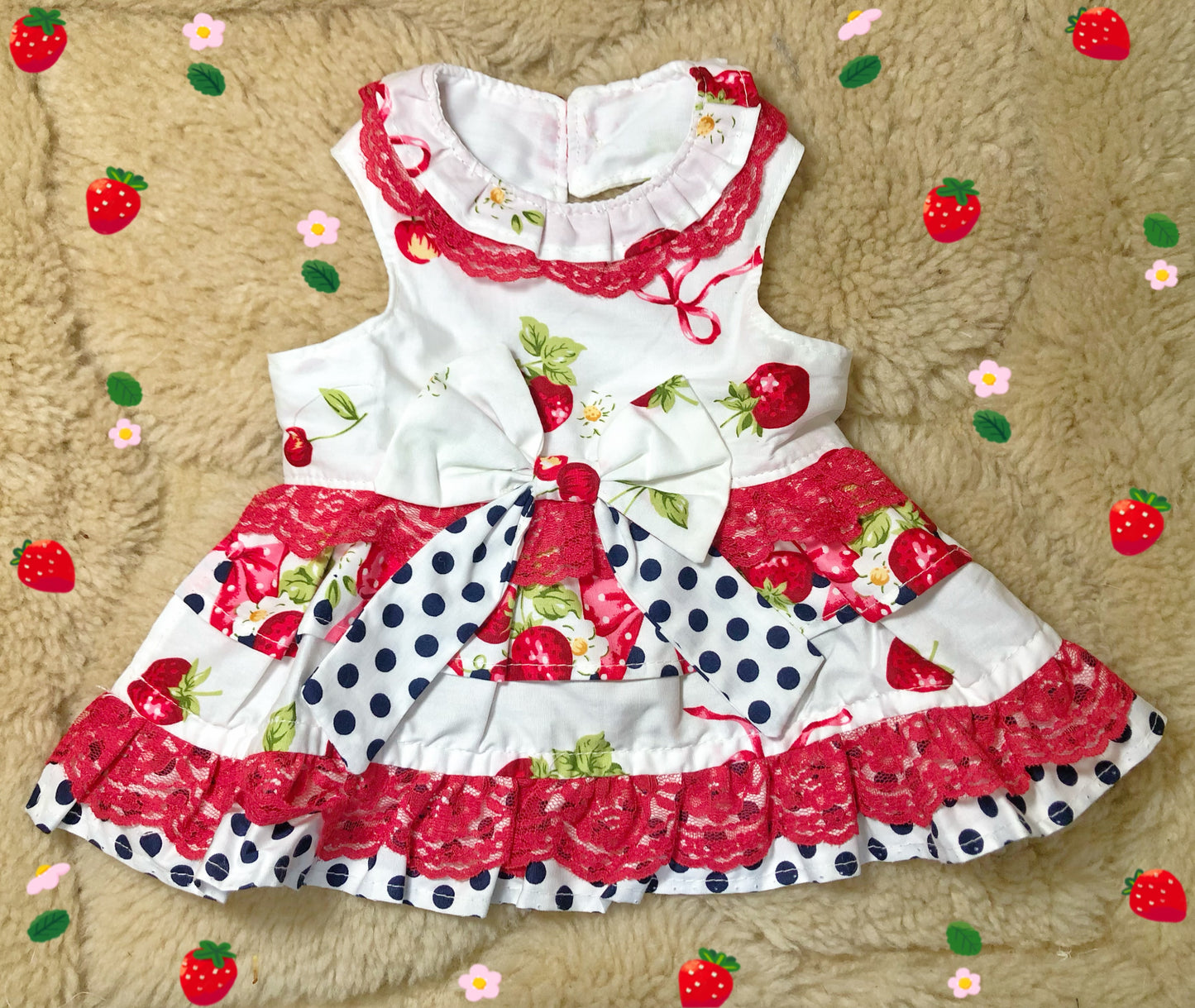 Cherry Strawberry Pet Handmade Dress