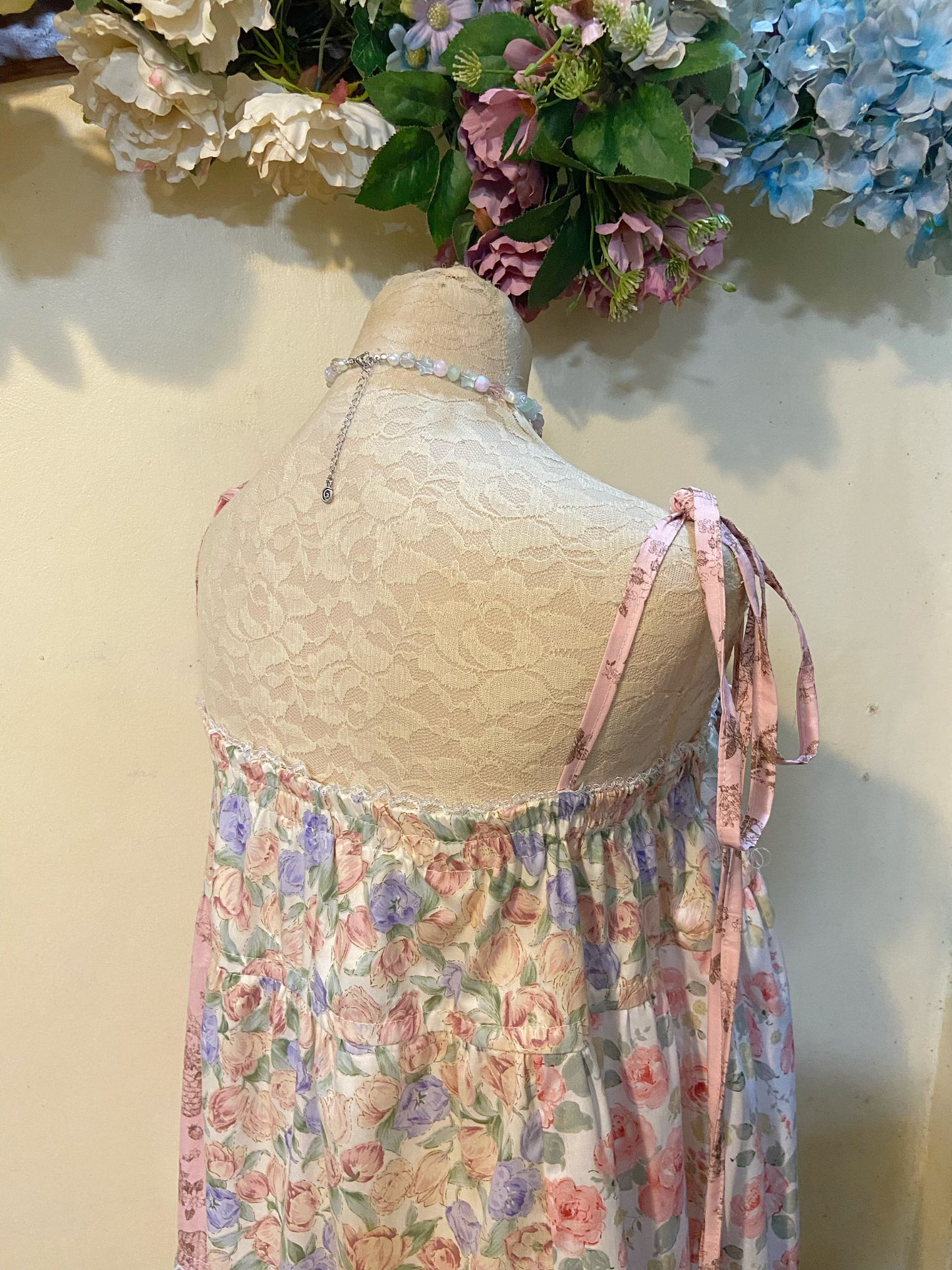 Floral Meow Meow Patchwork Duster Dress