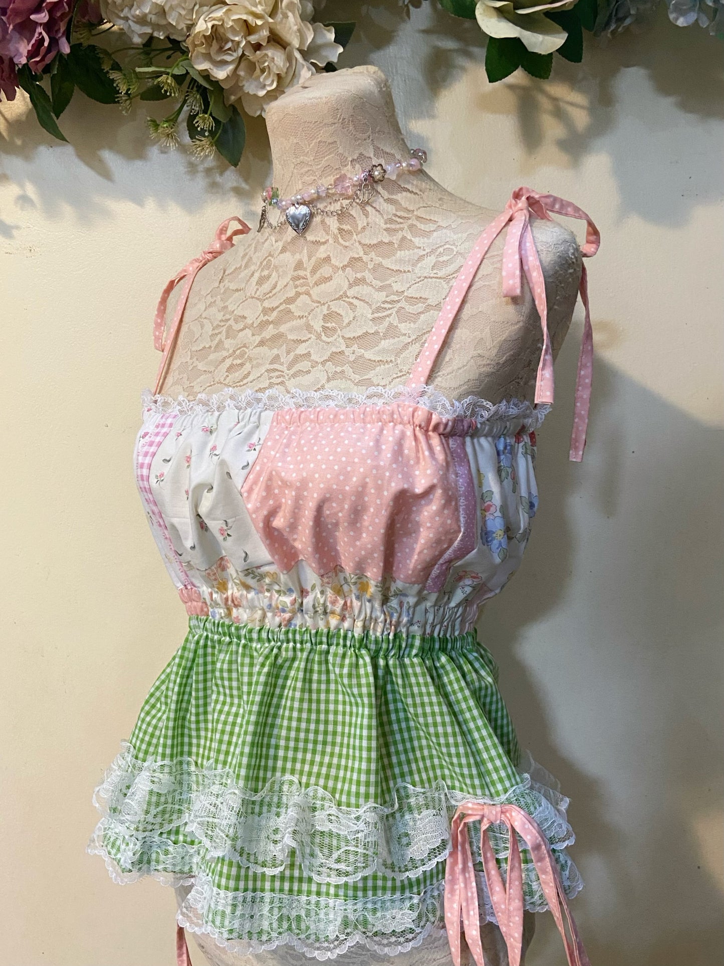 Sweet Garden Patchwork Handmade Cutie Top