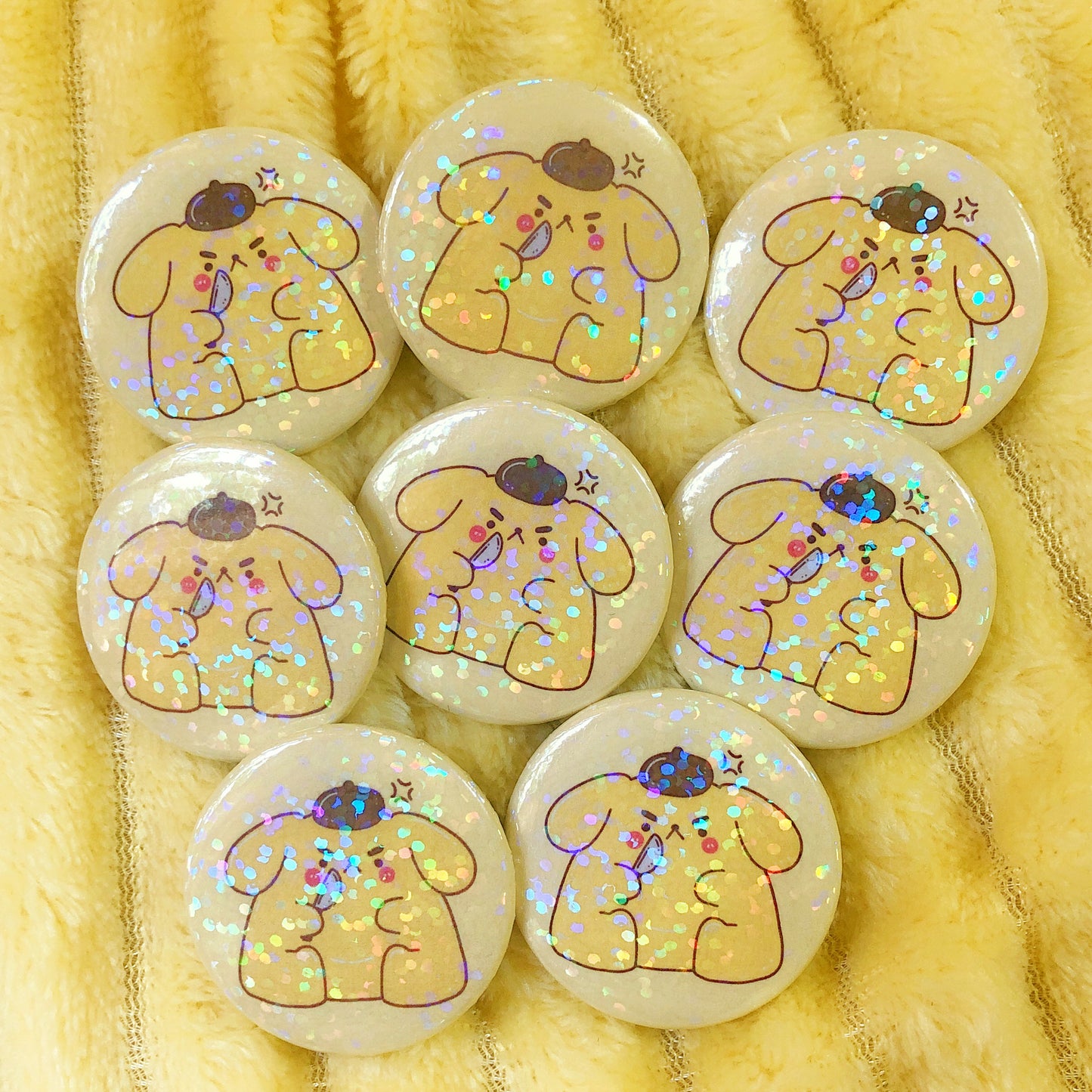 Pompompurin Angry - Mini Button Pin