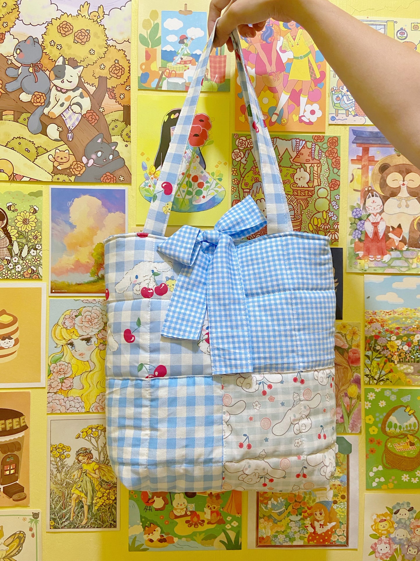 Cinnamoroll Cherry Gingham Toteful Quilted Bag