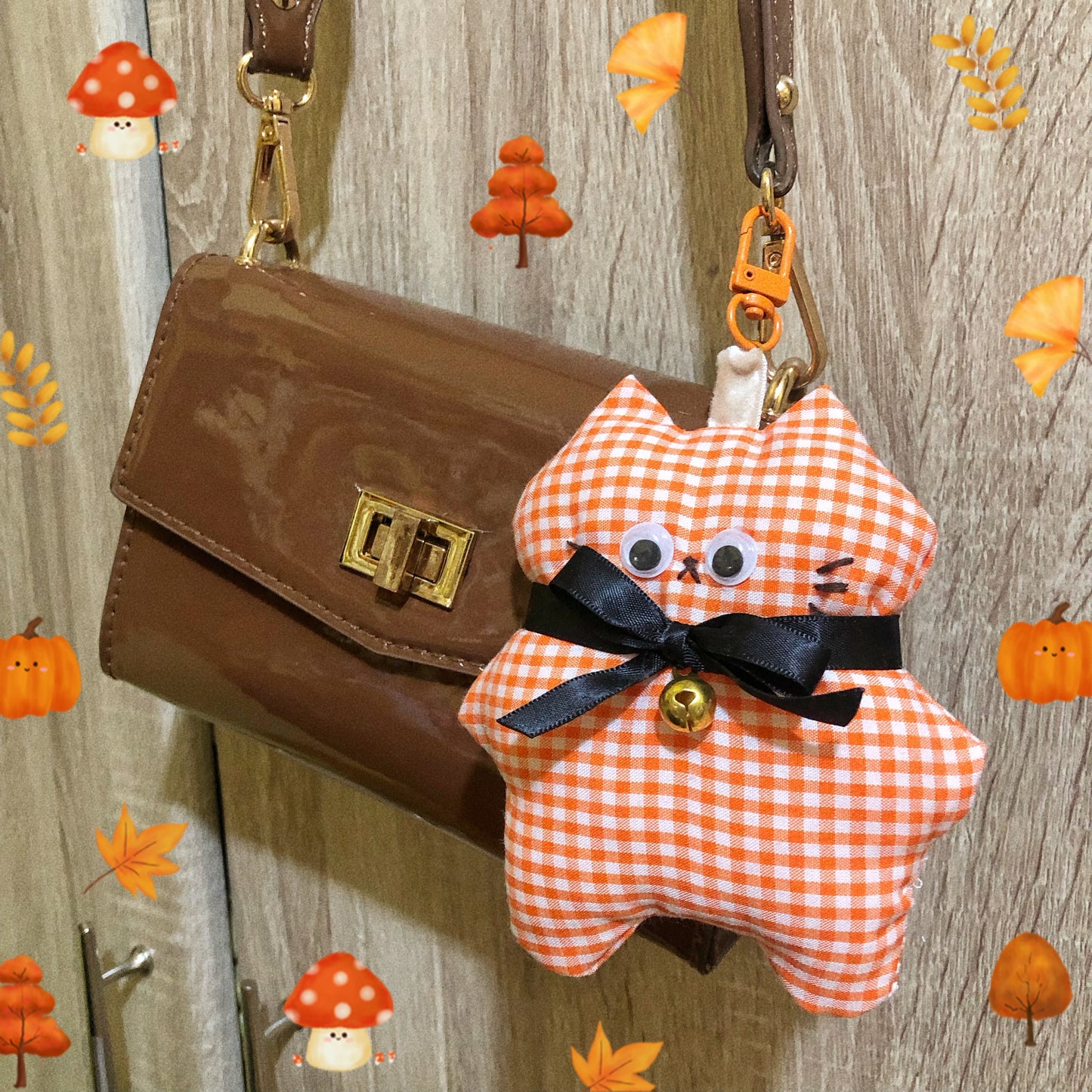 Chonky Orange Cat Plush Handmade Keychain