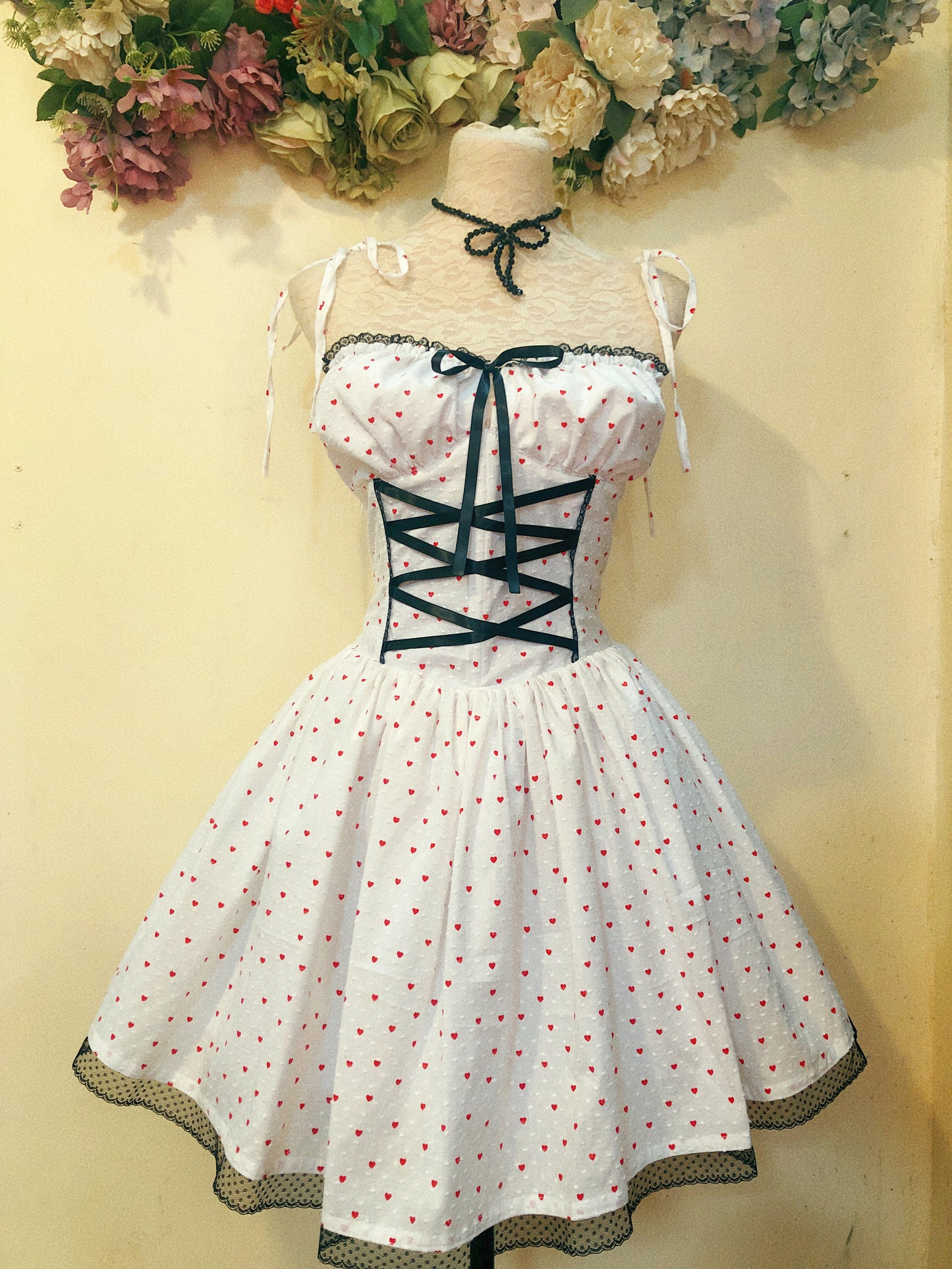 (Pre Order) My Heart is for me Milkmaid Handmade Dress