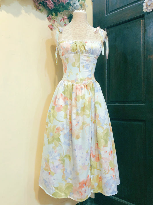 Hydrangea Garden Milkmaid Handmade Dress