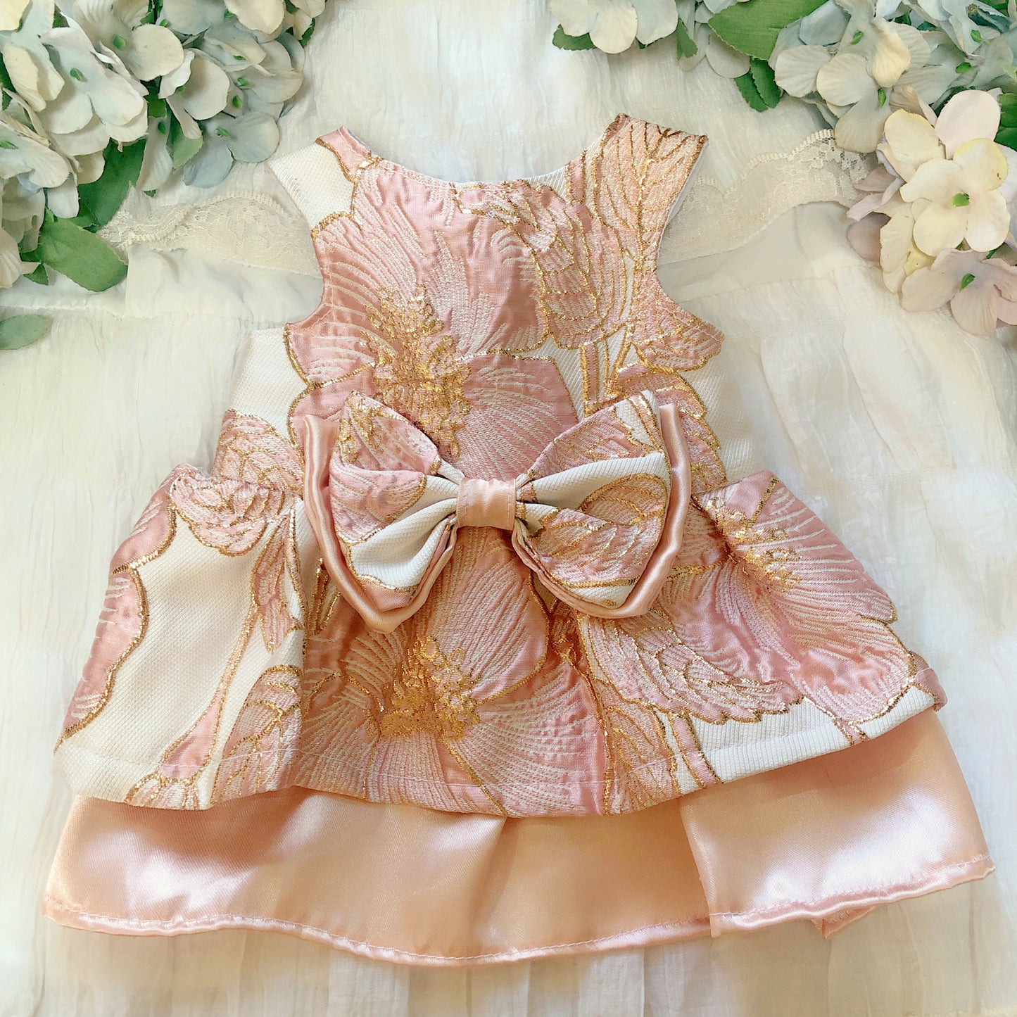 Pink and Gold Pet Handmade Gown