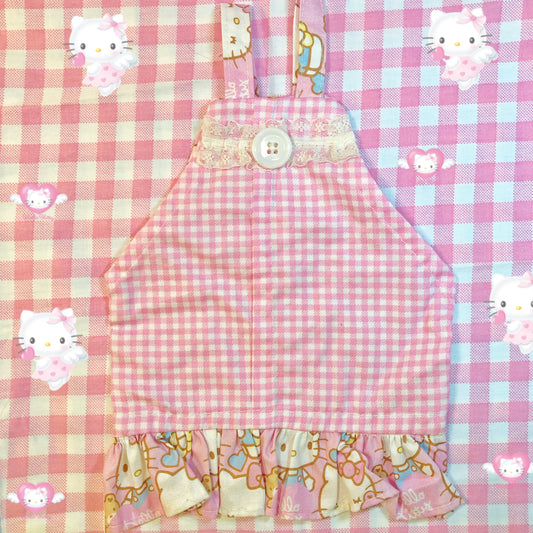 Extra Small Pink Hello Kitty Patchwork Cutie Pet Handmade Dress