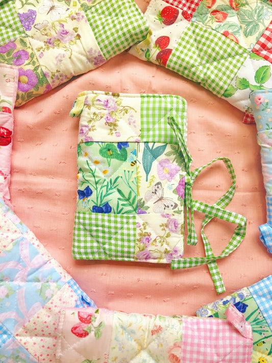 A6 Purple Garden Quilted Patchwork Journal / Notebook Cover