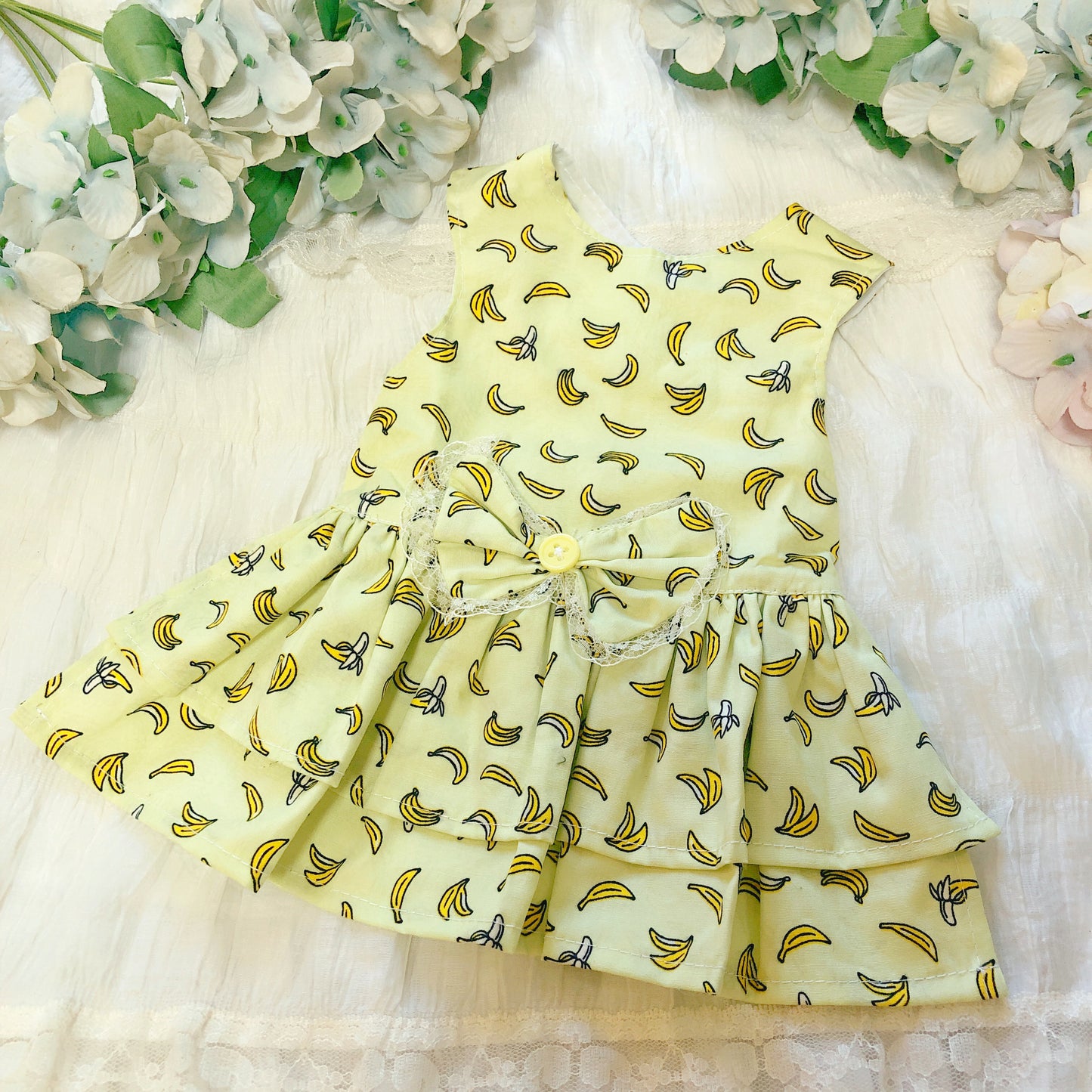 Cutie Banana Ruffle Pet Handmade Dress