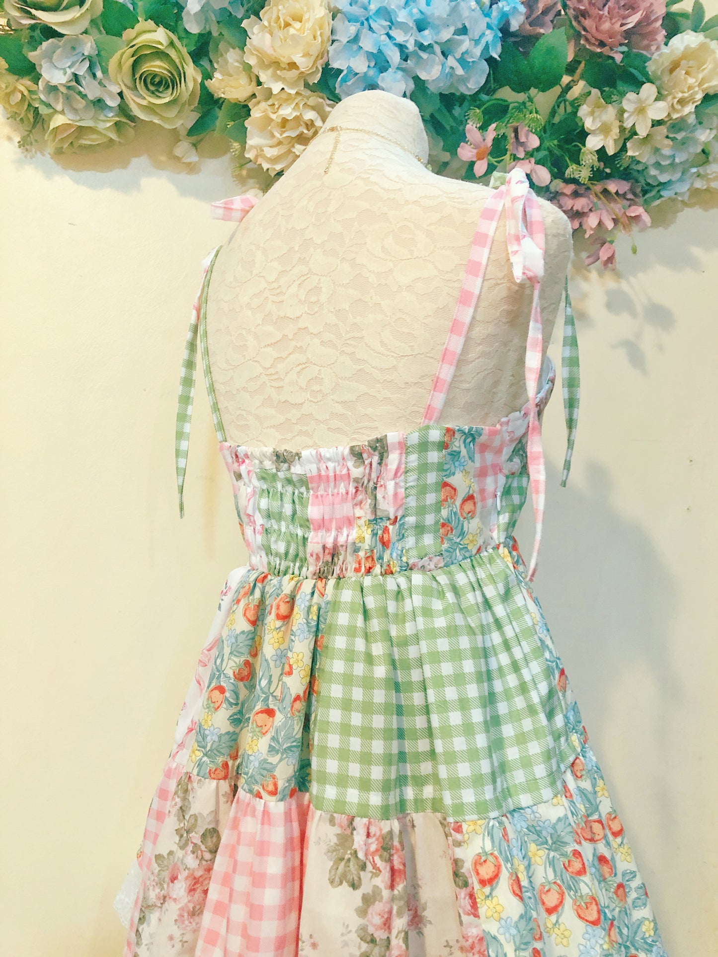 Strawberry Fields Patchwork Handmade Dress