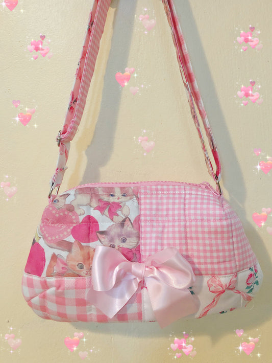 Lovely Cat Patchwork Dolly Bag