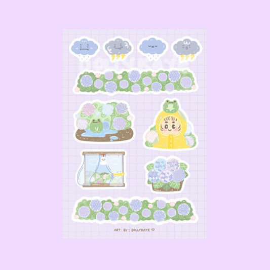 Hydrangea Rainy Season Sticker Sheet