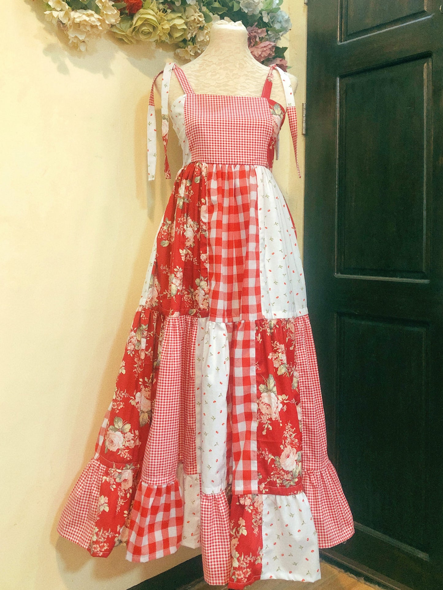 Romantic Rose Patchwork Handmade Dress