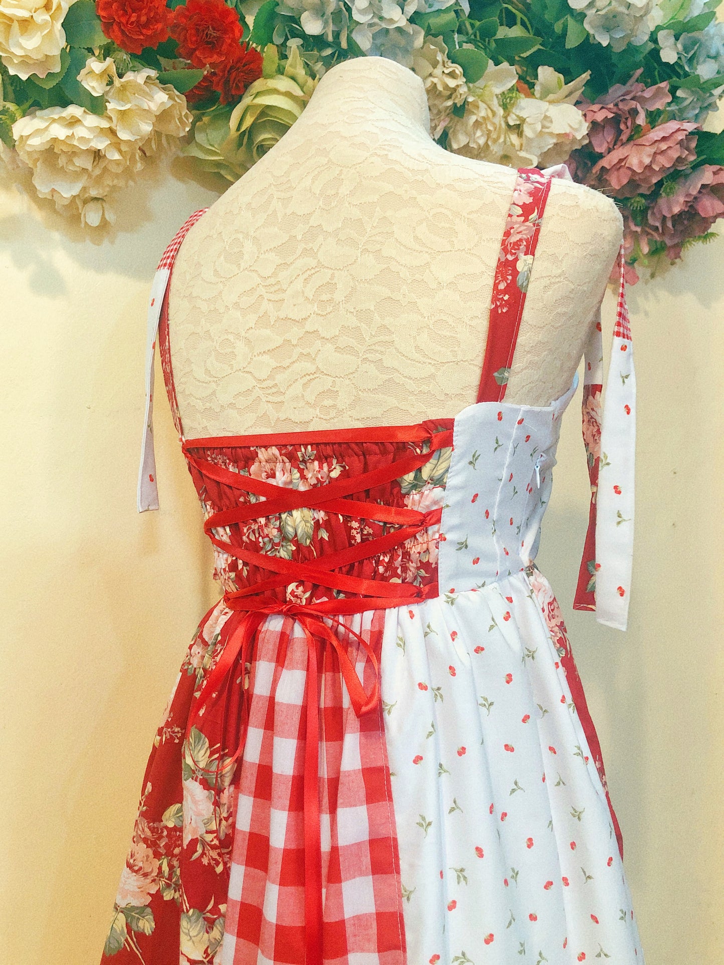 Romantic Rose Patchwork Handmade Dress