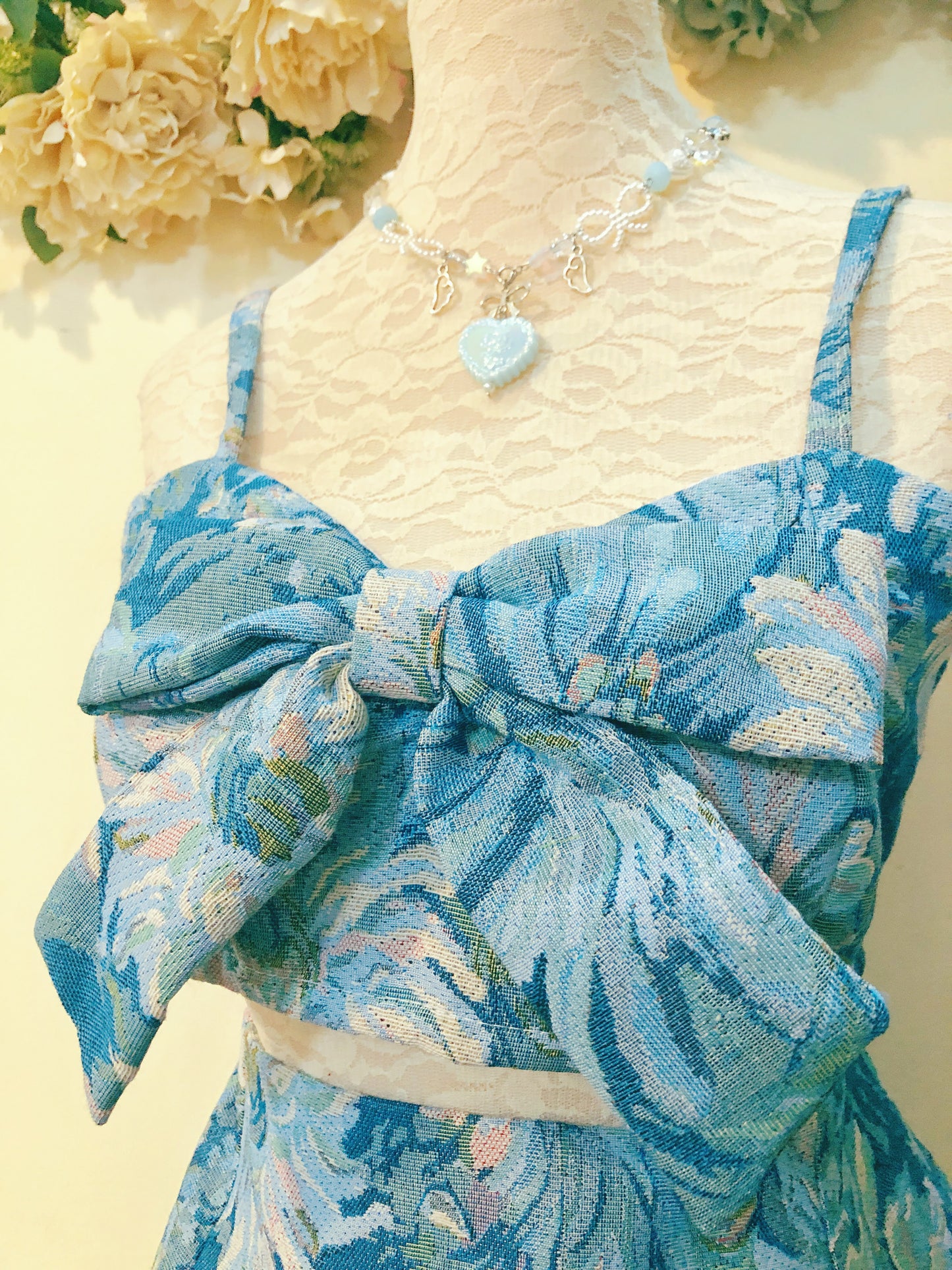 Elegant Blue Flower Handmade Set