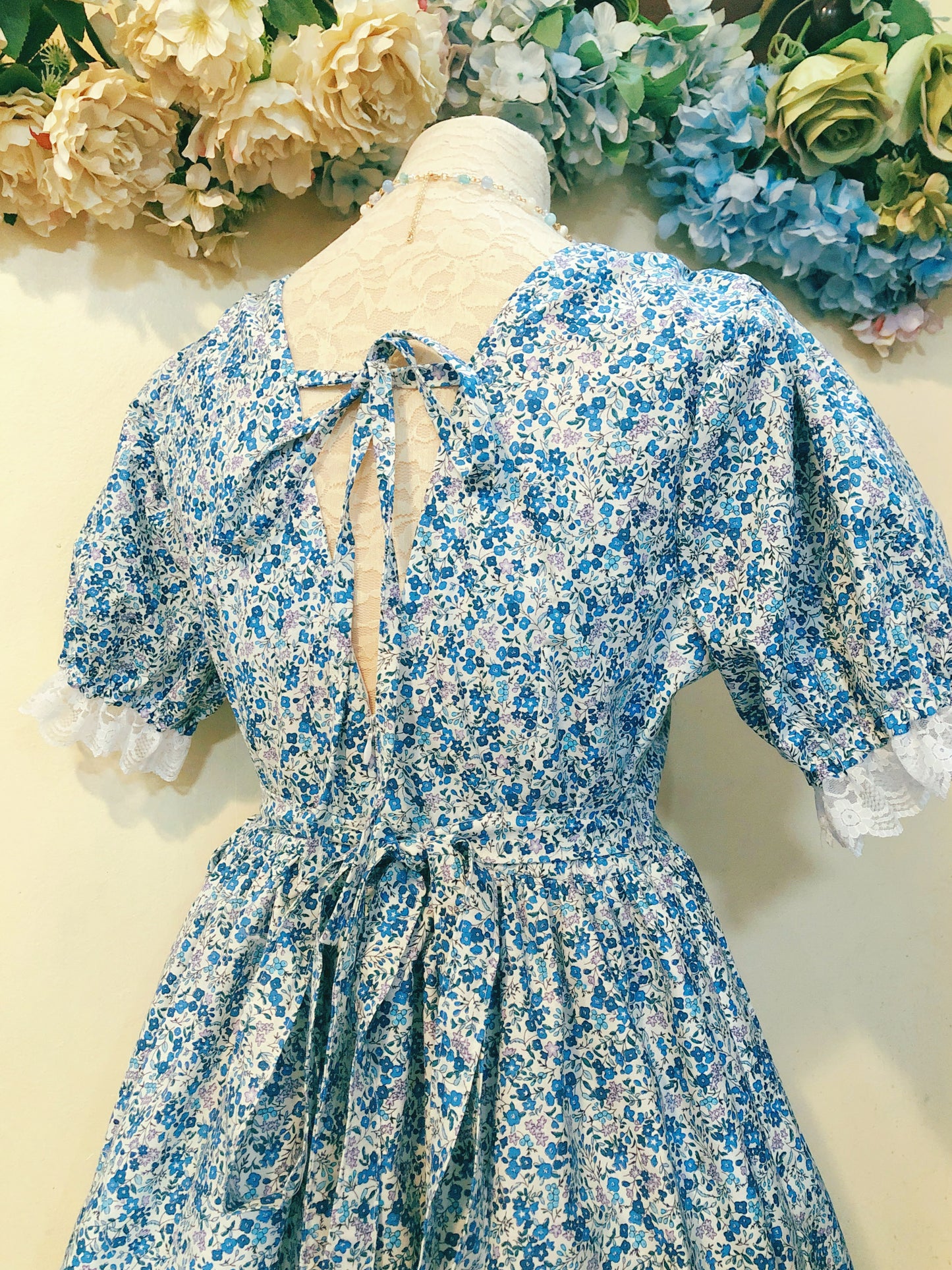 Little Blue Flowers Handmade Dress