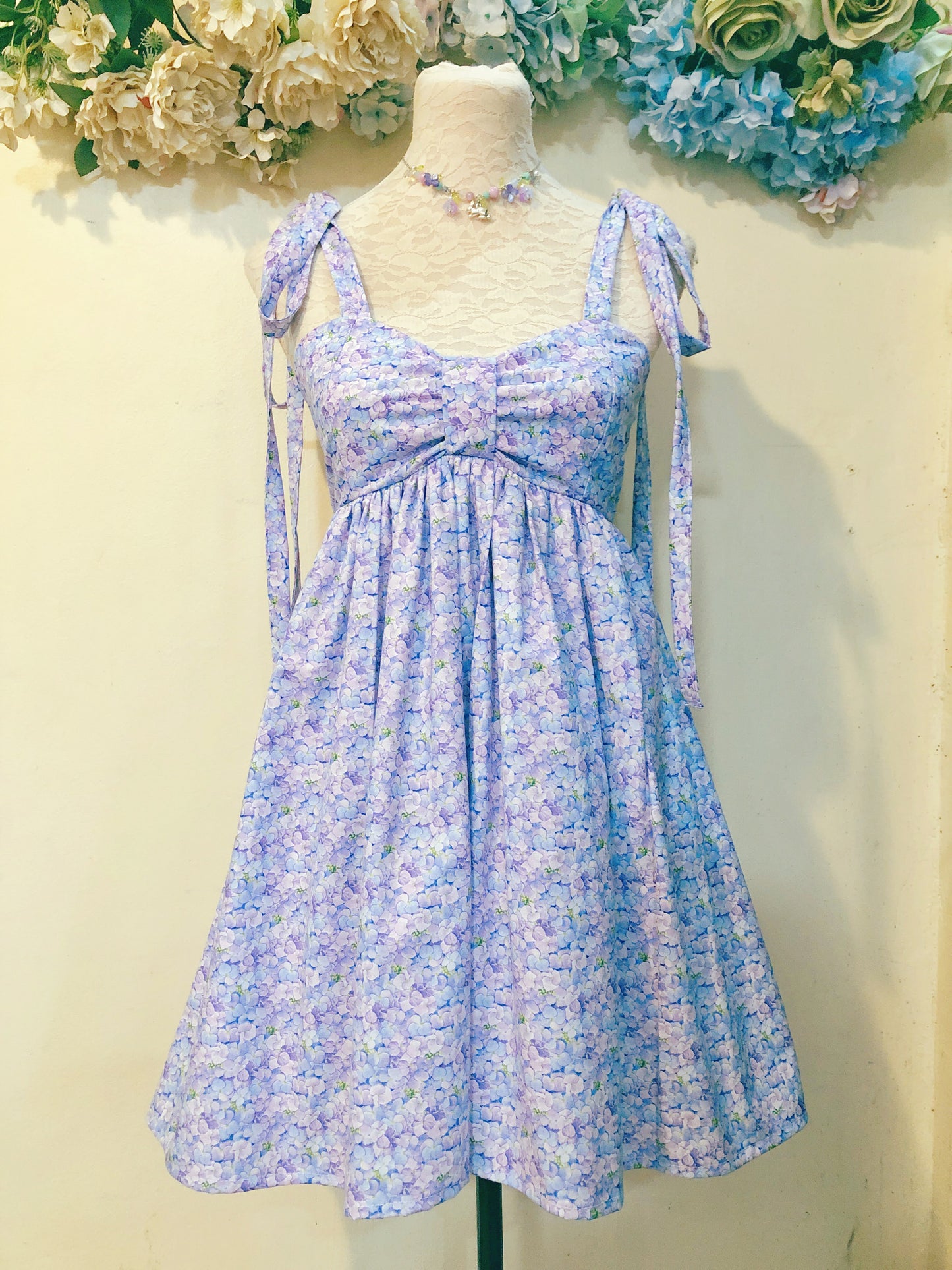 Hydrangea Ribbon Handmade Dress