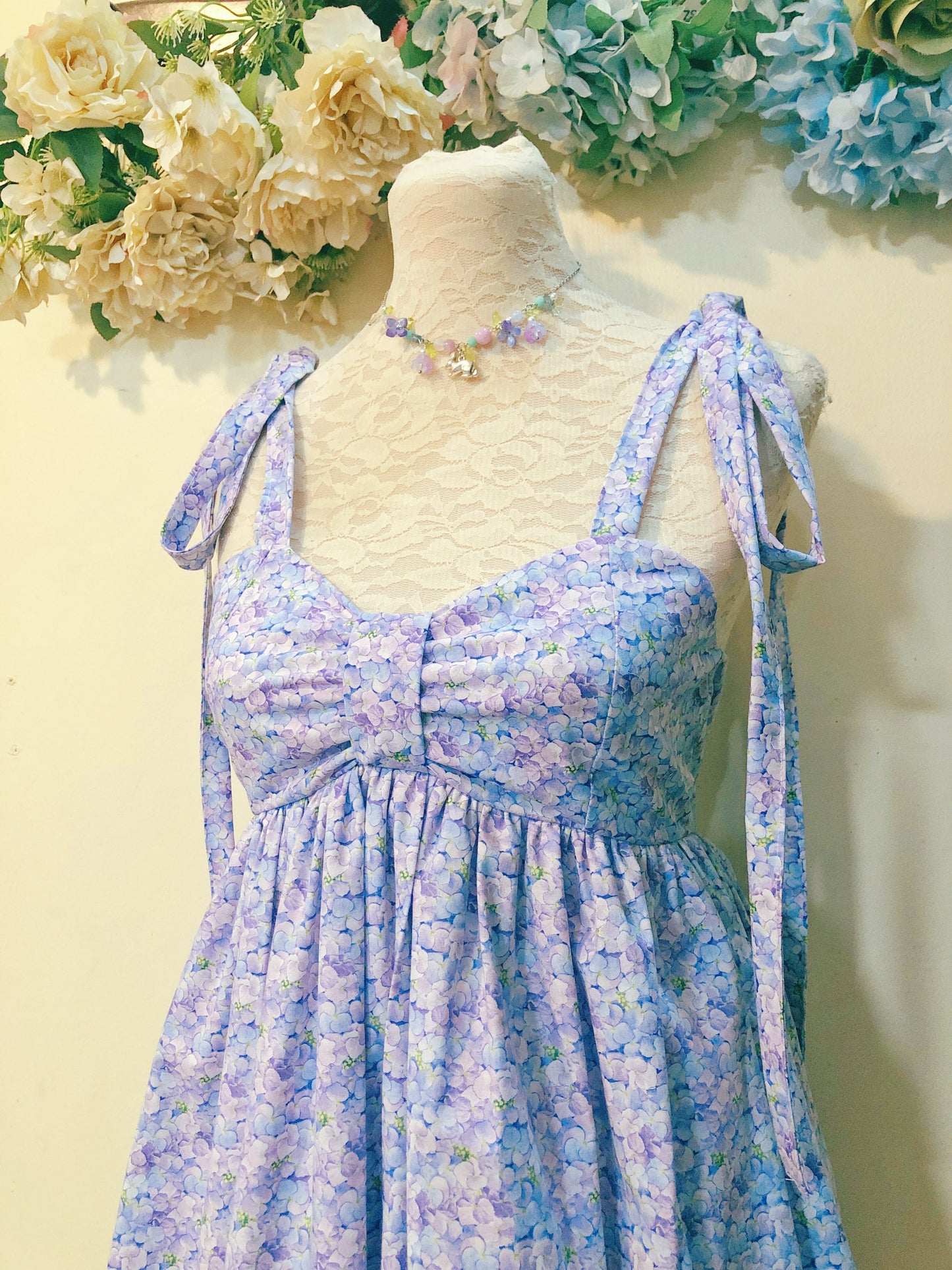 Hydrangea Ribbon Handmade Dress