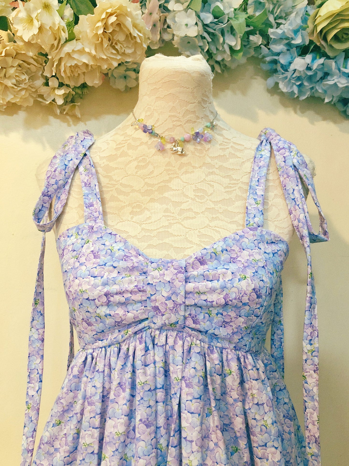 Hydrangea Ribbon Handmade Dress