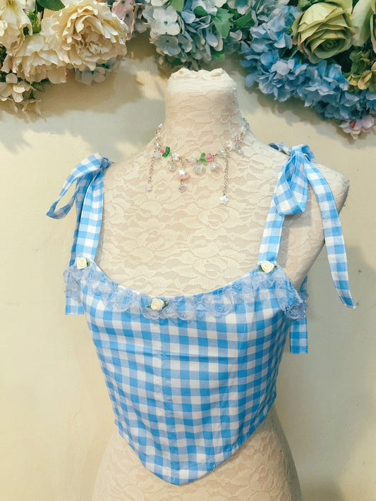 Baby Blue Gingham Cutie Top