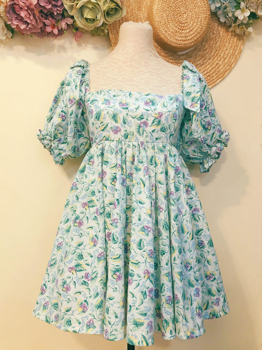 Babydoll Purple Garden Handmade Dress