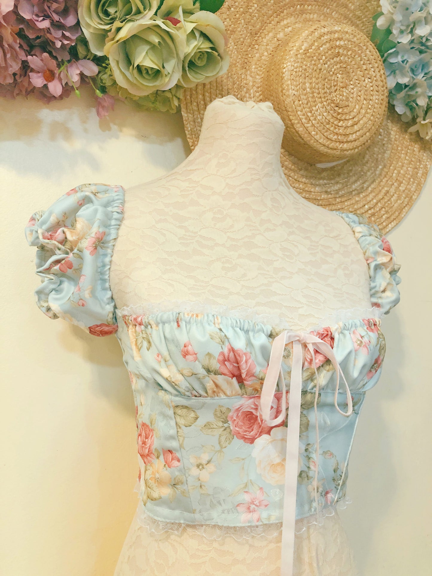 Milkmaid Rose Corset Handmade Top