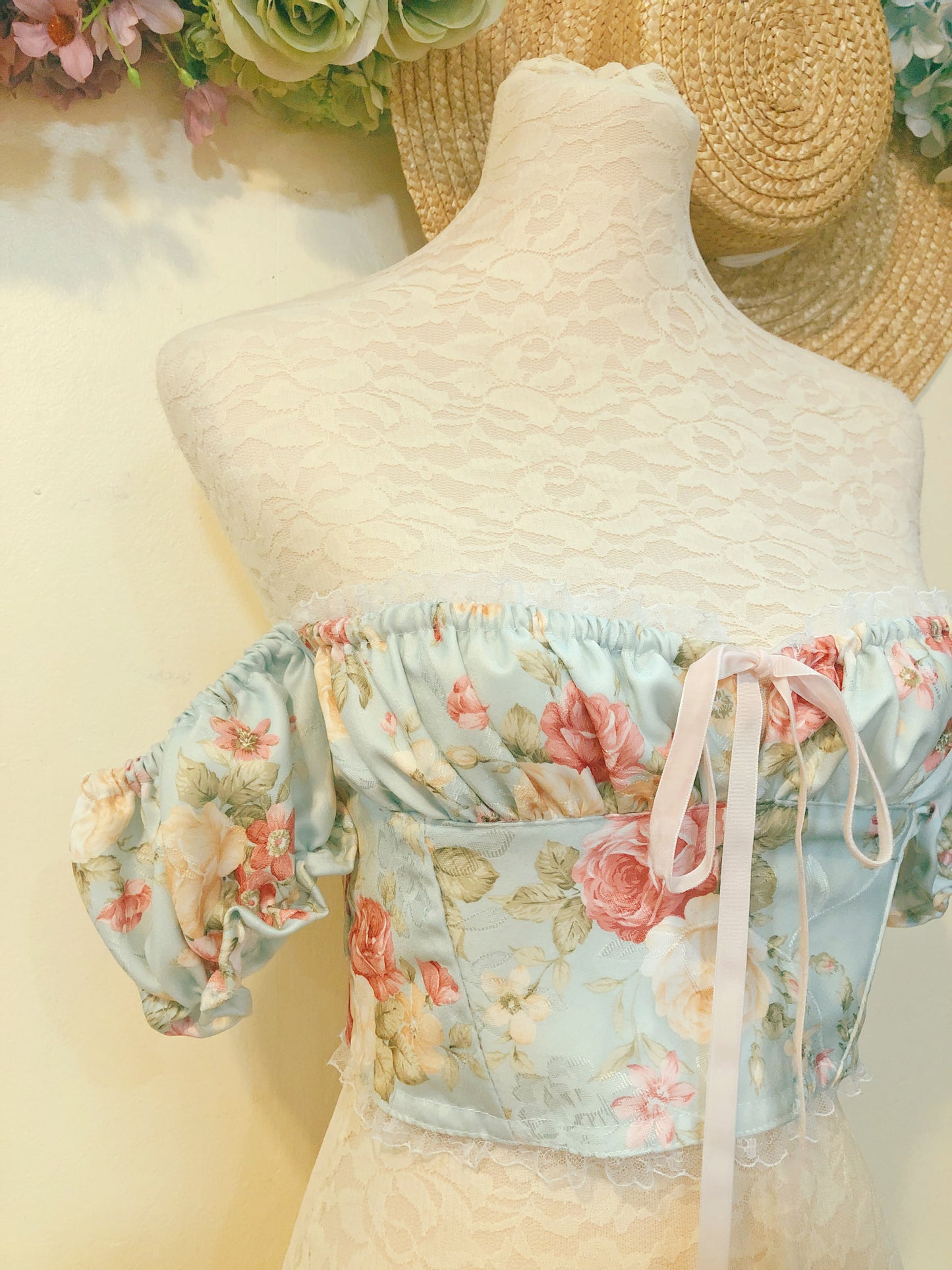 Milkmaid Rose Corset Handmade Top