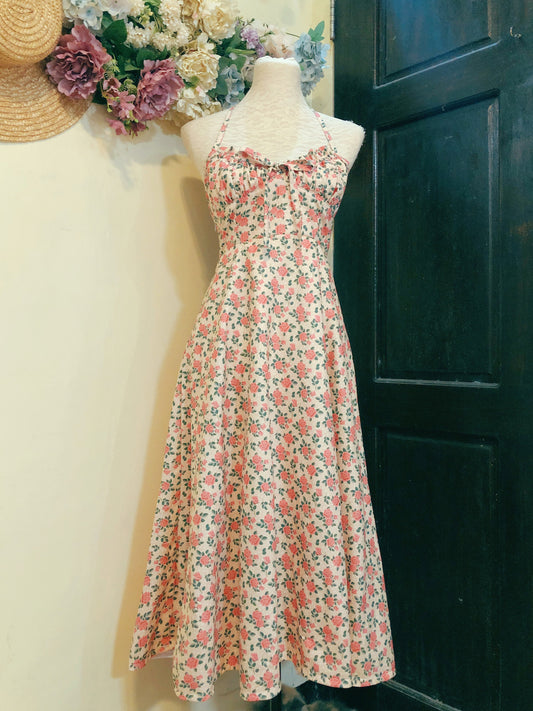 Beautiful Roses Haltered Handmade Dress