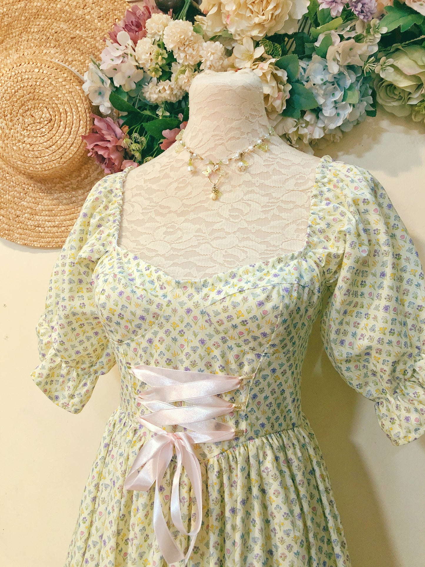 Dainty Garden Long Handmade Dress