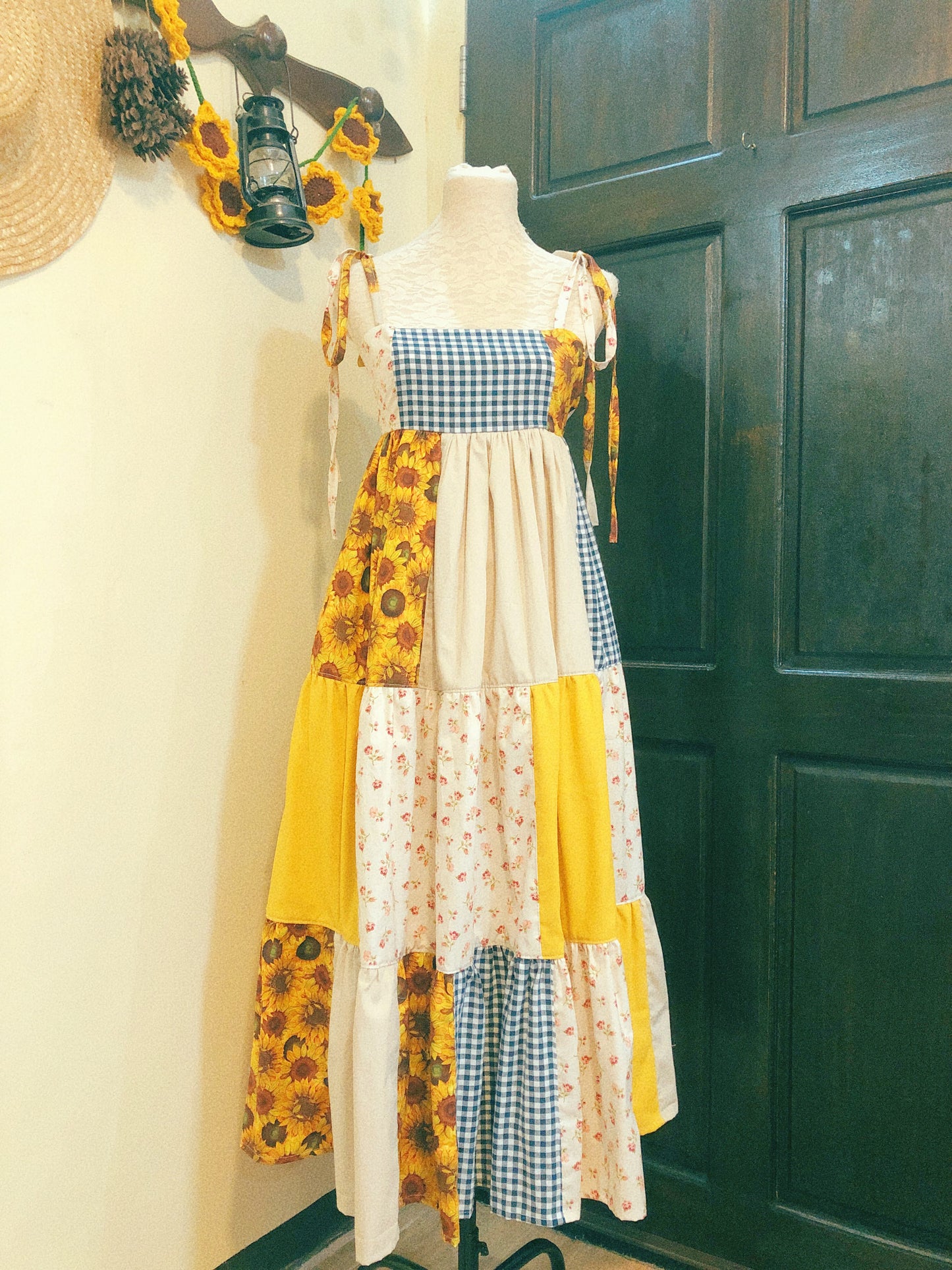 Autumn Patchwork Long Handmade Dress