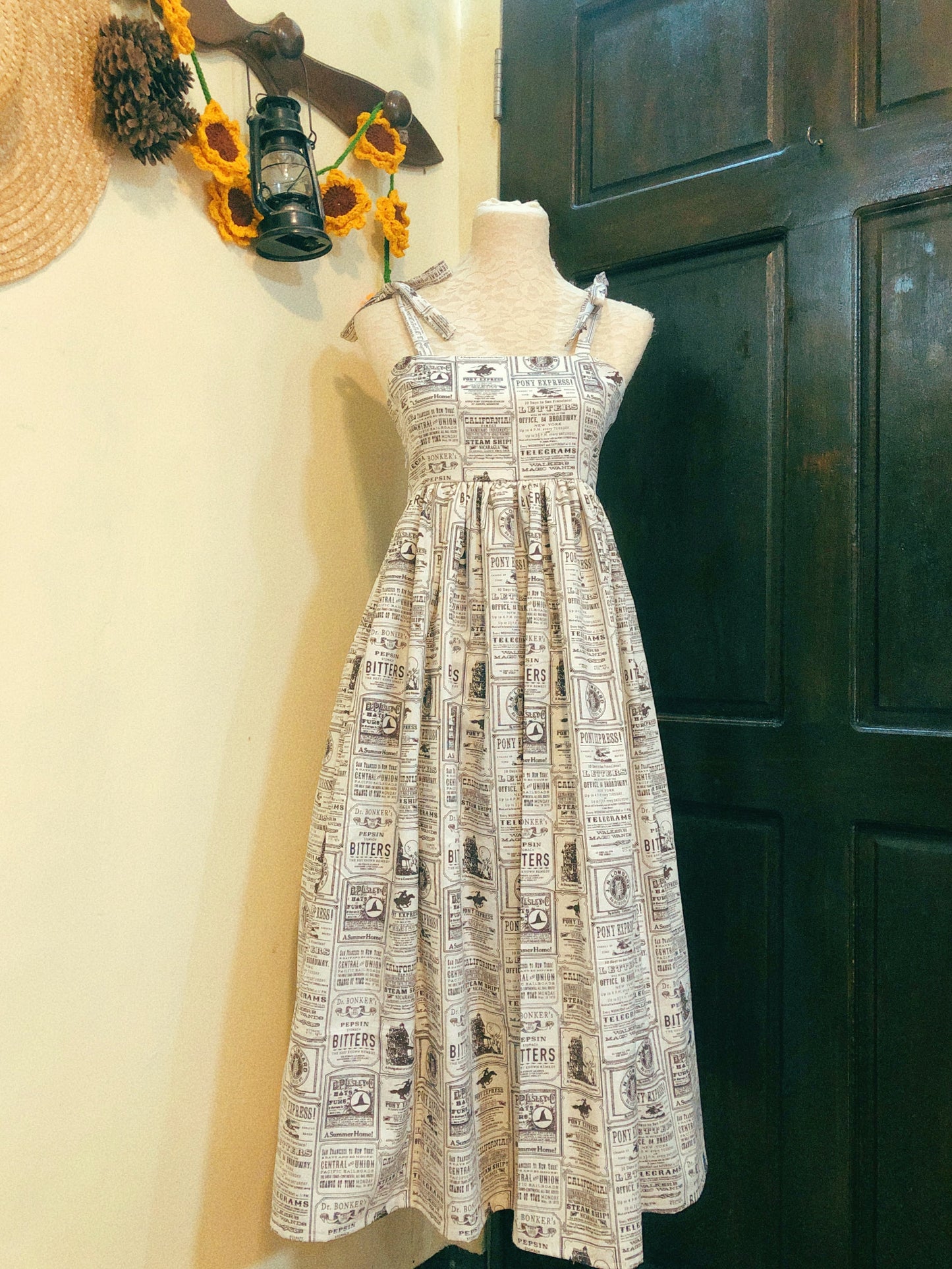 Vintage News Ribbon Handmade Dress