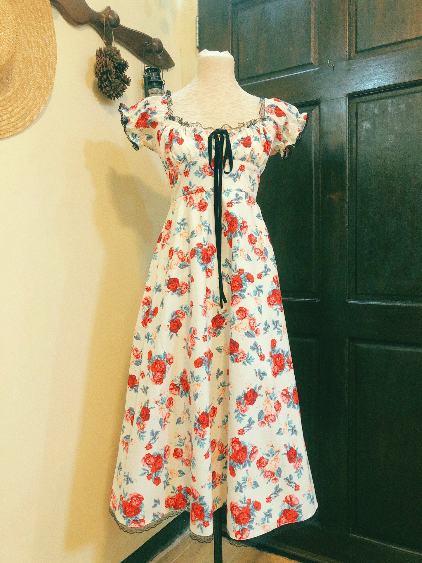 Autumn Rose Milkmaid Handmade Dress