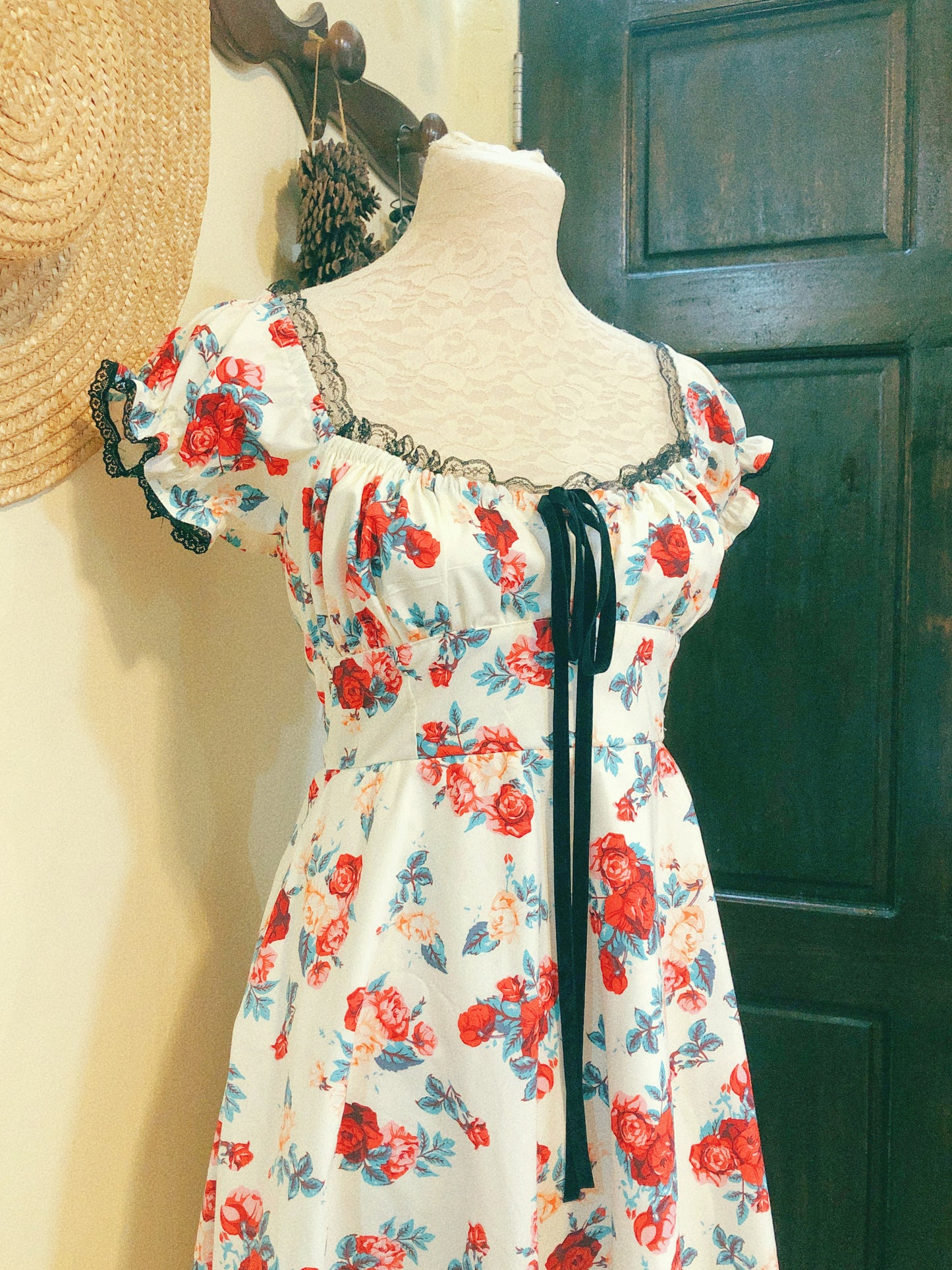 Autumn Rose Milkmaid Handmade Dress