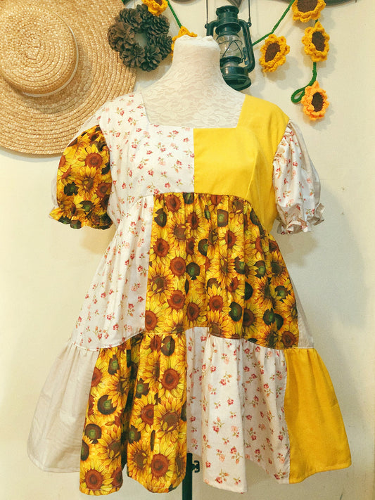 Autumn Patchwork Cutie Handmade Dress