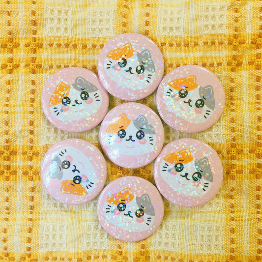 Happy Cat- Mini Button Pin