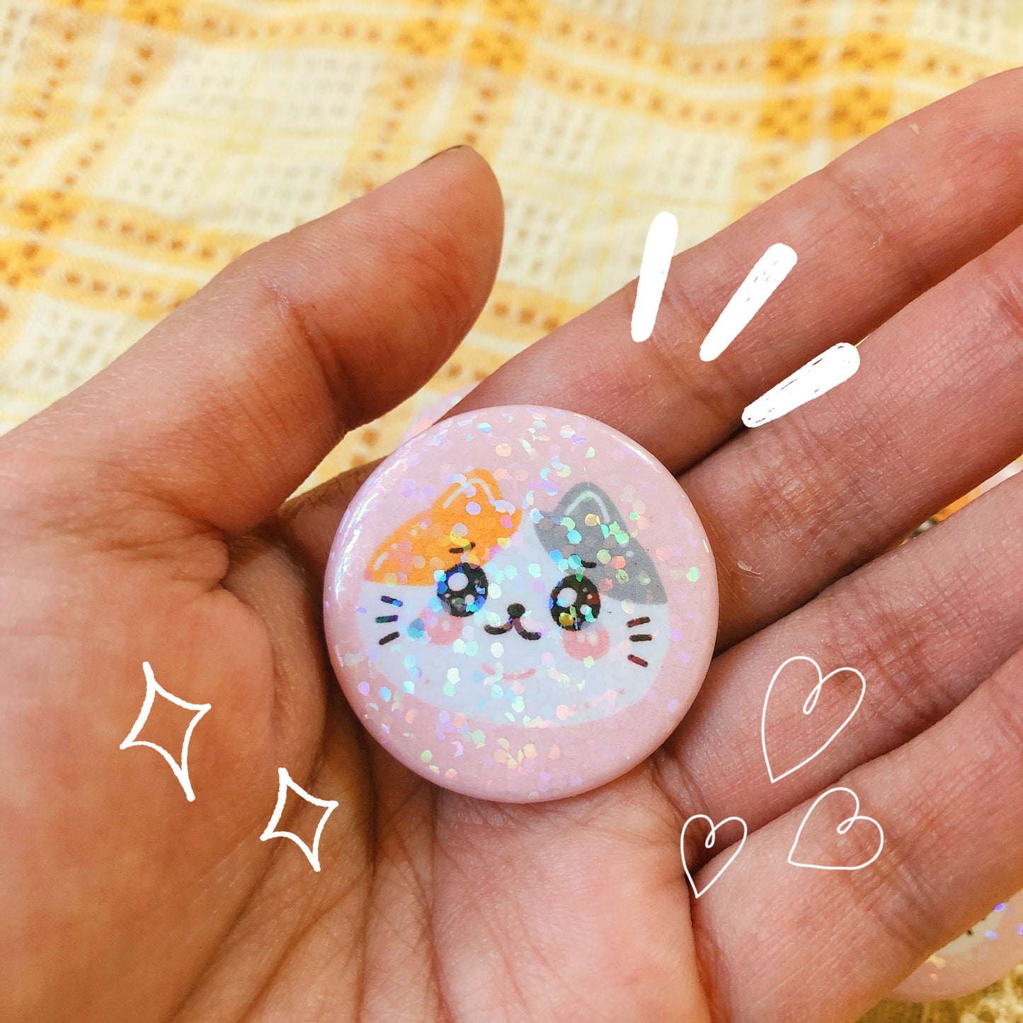 Happy Cat- Mini Button Pin