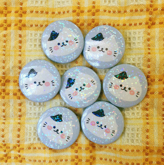 Cotton Cat- Mini Button Pin