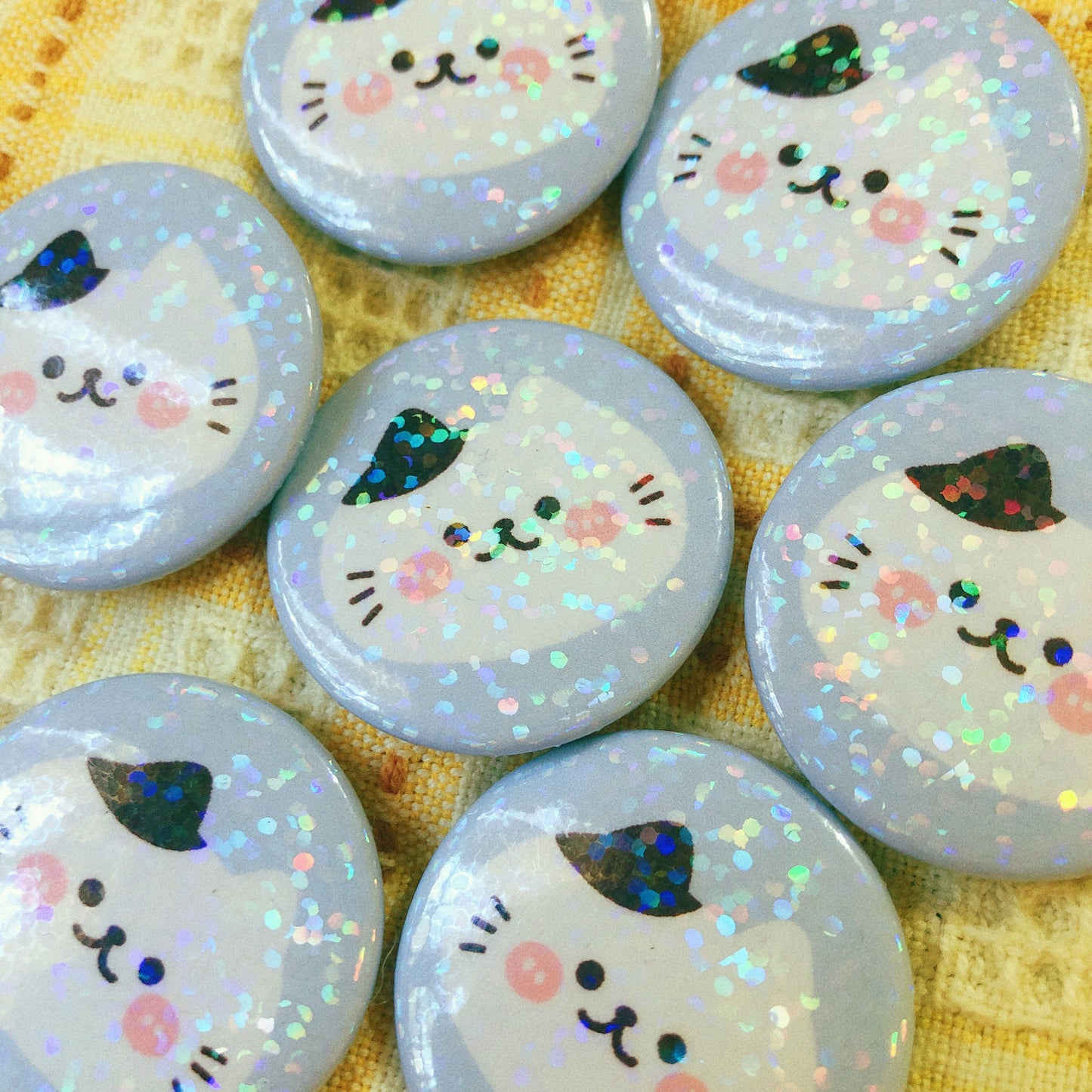 Cotton Cat- Mini Button Pin