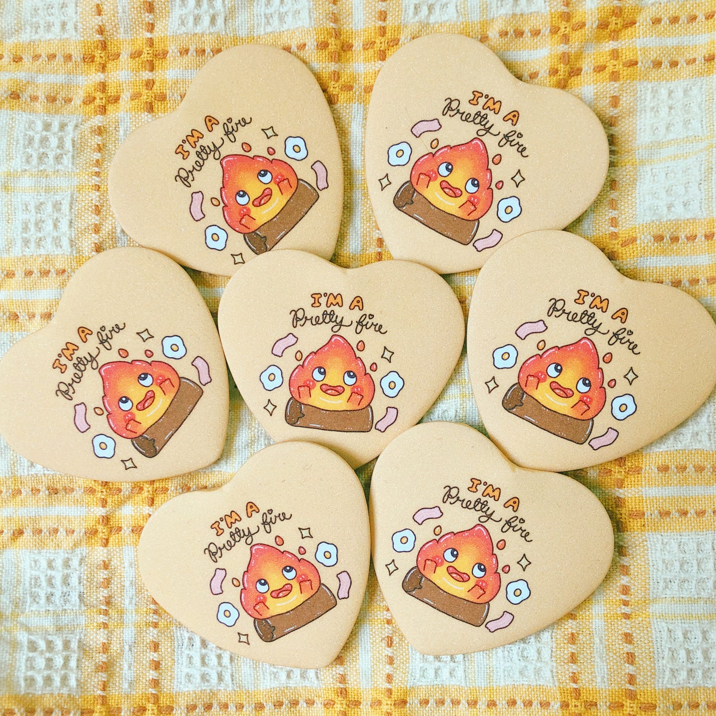 FANART - Calcifer - Heart Button Pin