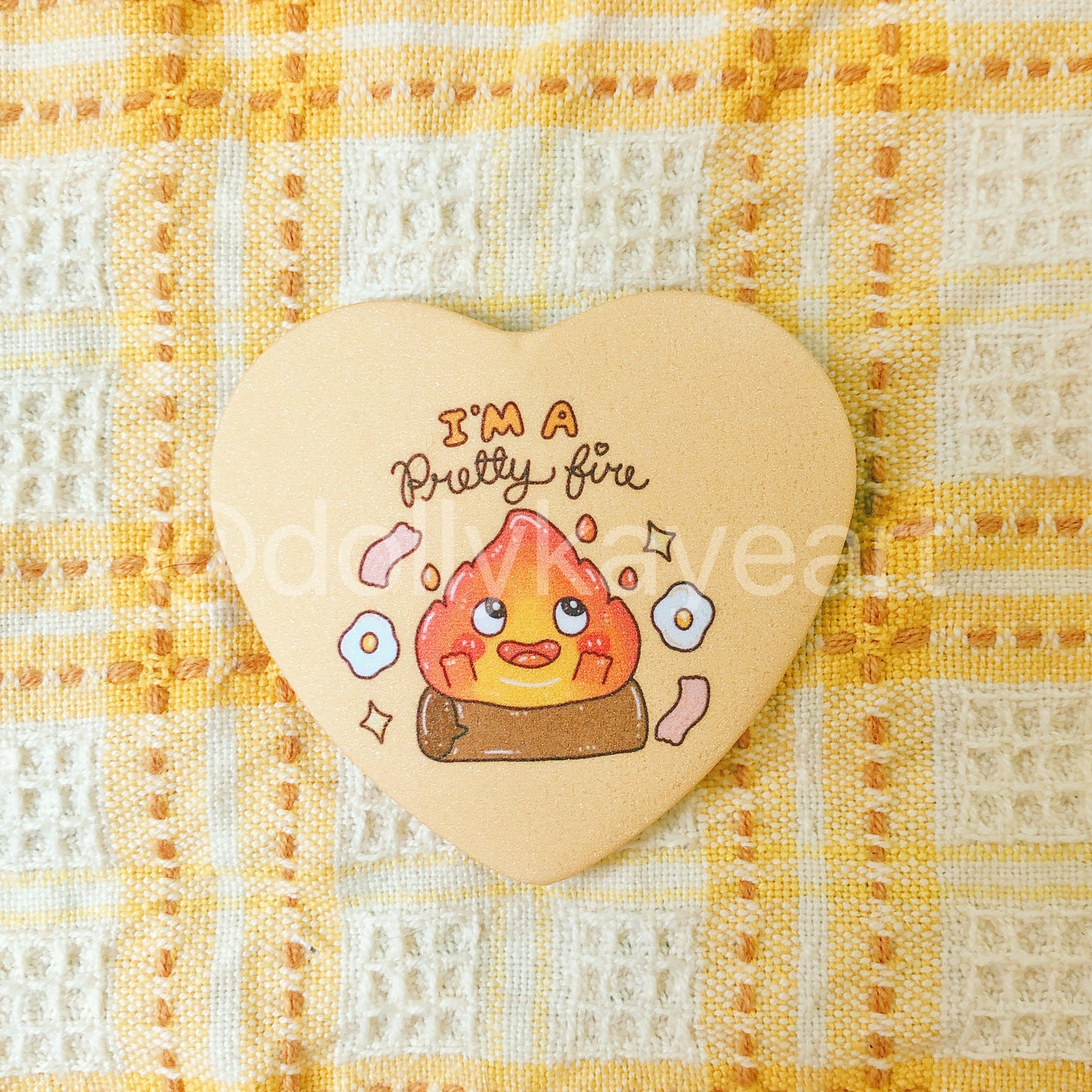 FANART - Calcifer - Heart Button Pin