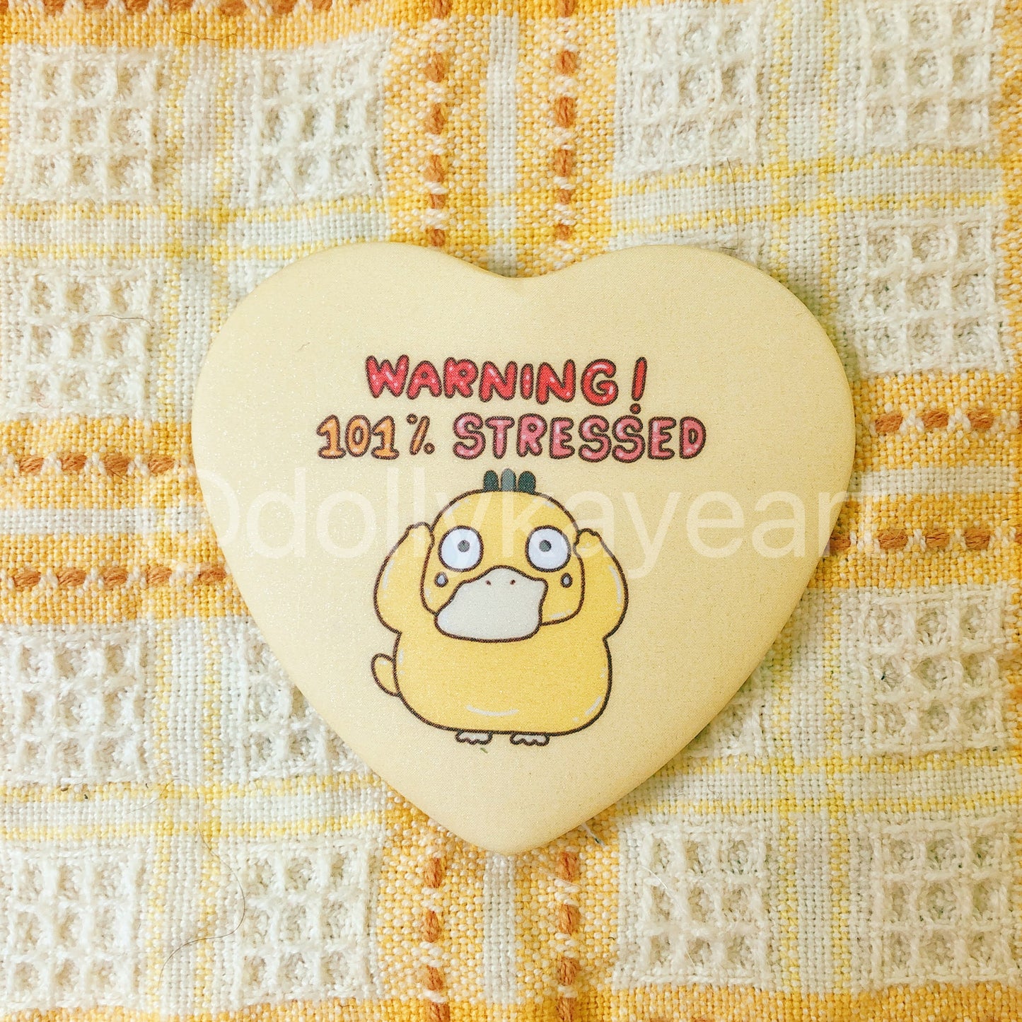 FANART - 100% Stressed - Heart Button Pin