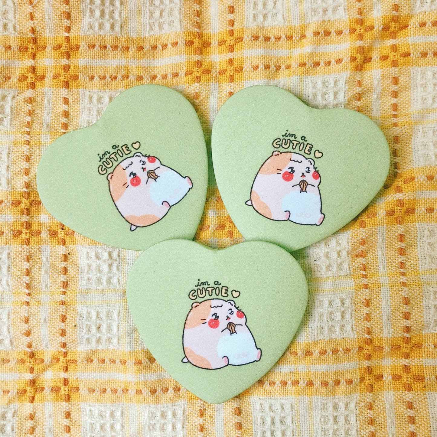 Cute Hamster - Heart Button Pin