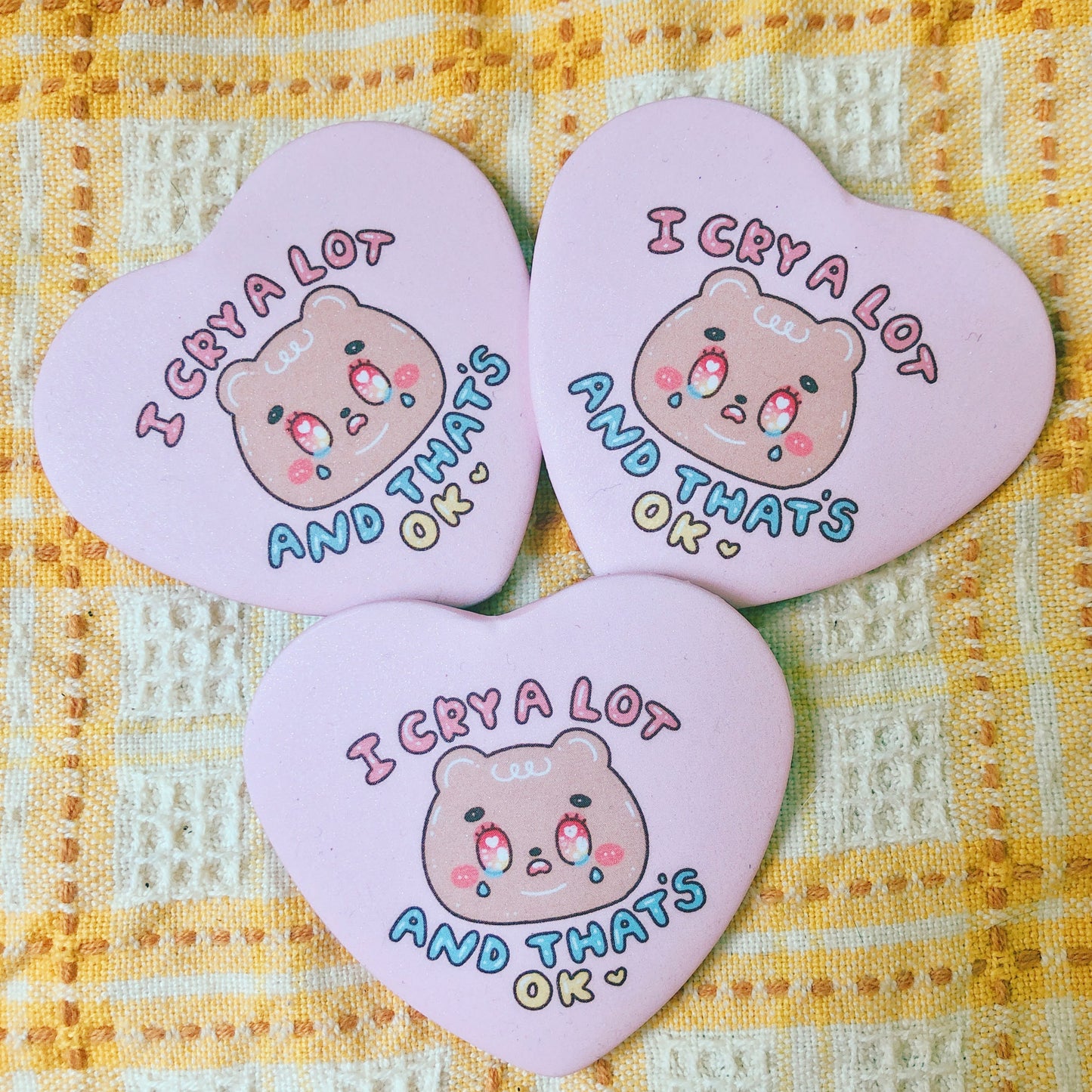 I cry a lot - Heart Button Pin